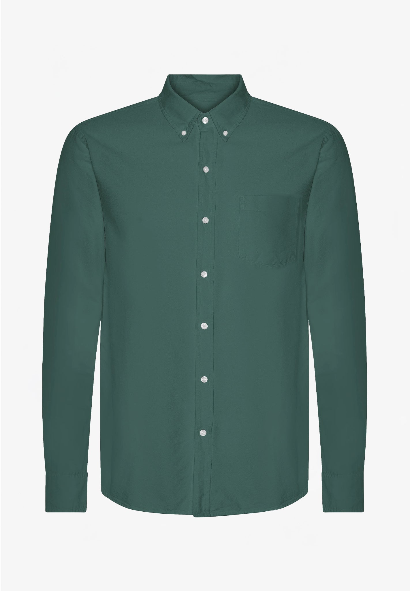 COLORFUL STANDARD - Organic Button Down Shirt - Emerald Green - BACKYARD