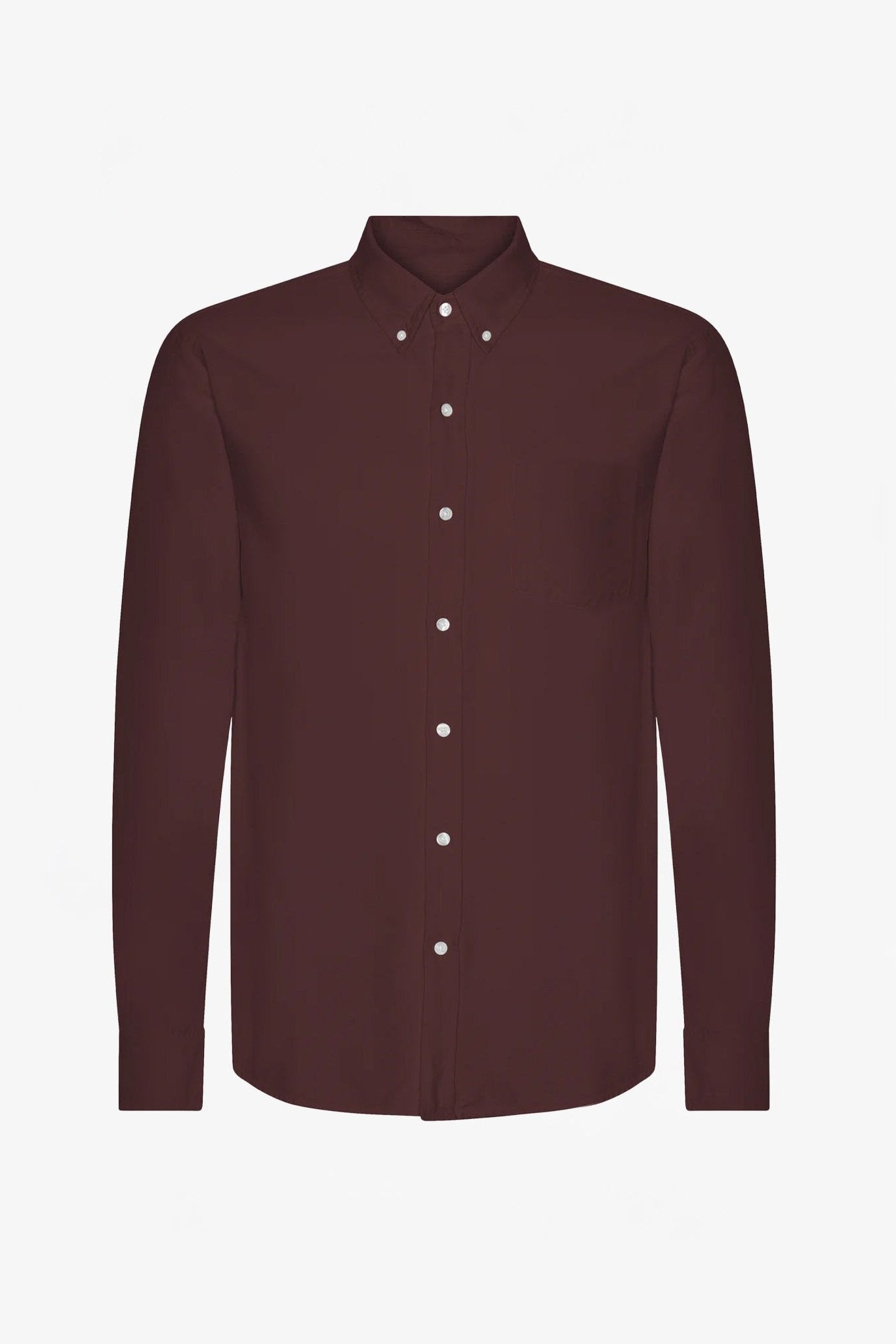 COLORFUL STANDARD - Organic Button Down Shirt - Oxblood Red - BACKYARD