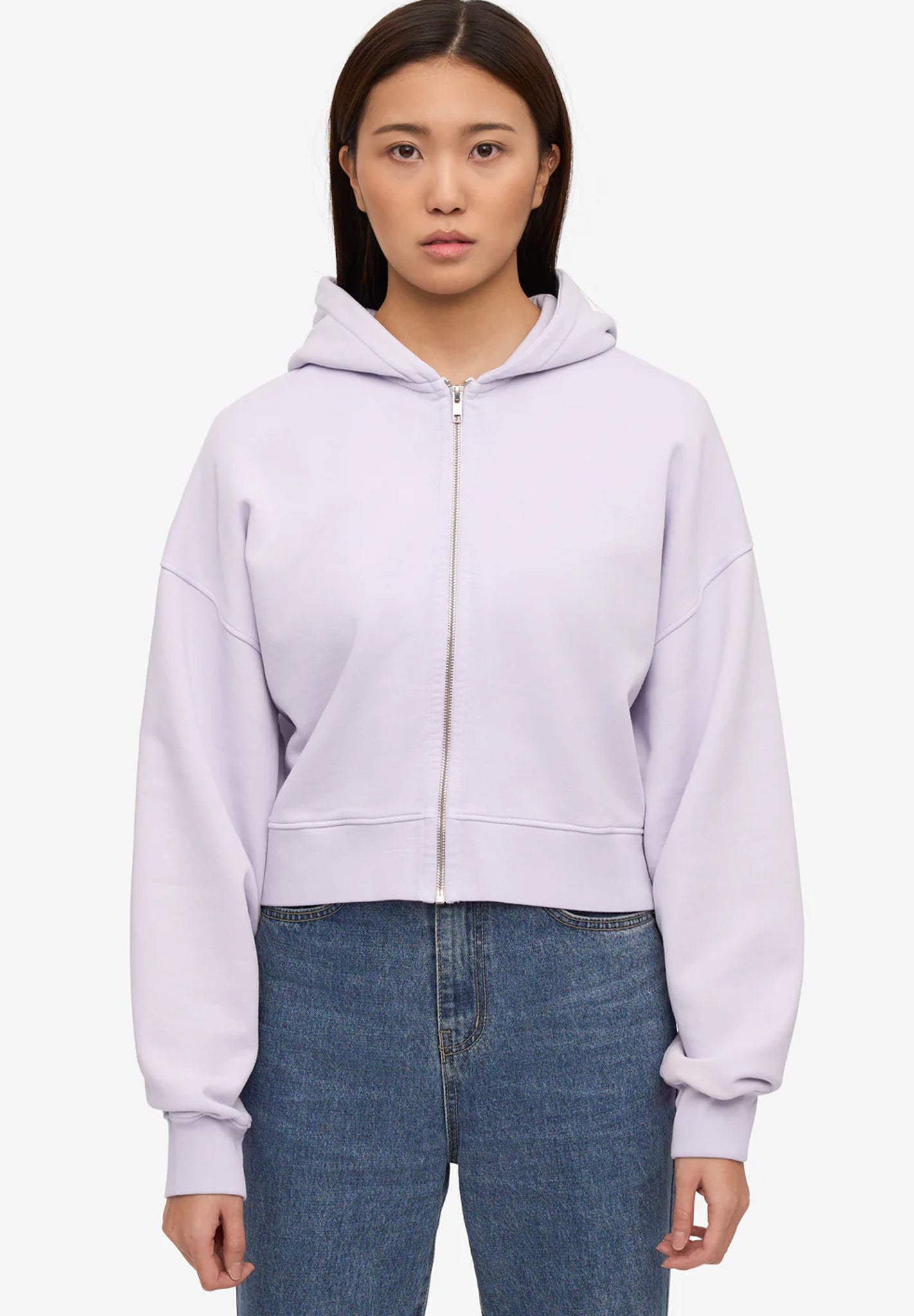 COLORFUL STANDARD - Organic Crop Zip Hood - Soft Lavender - BACKYARD