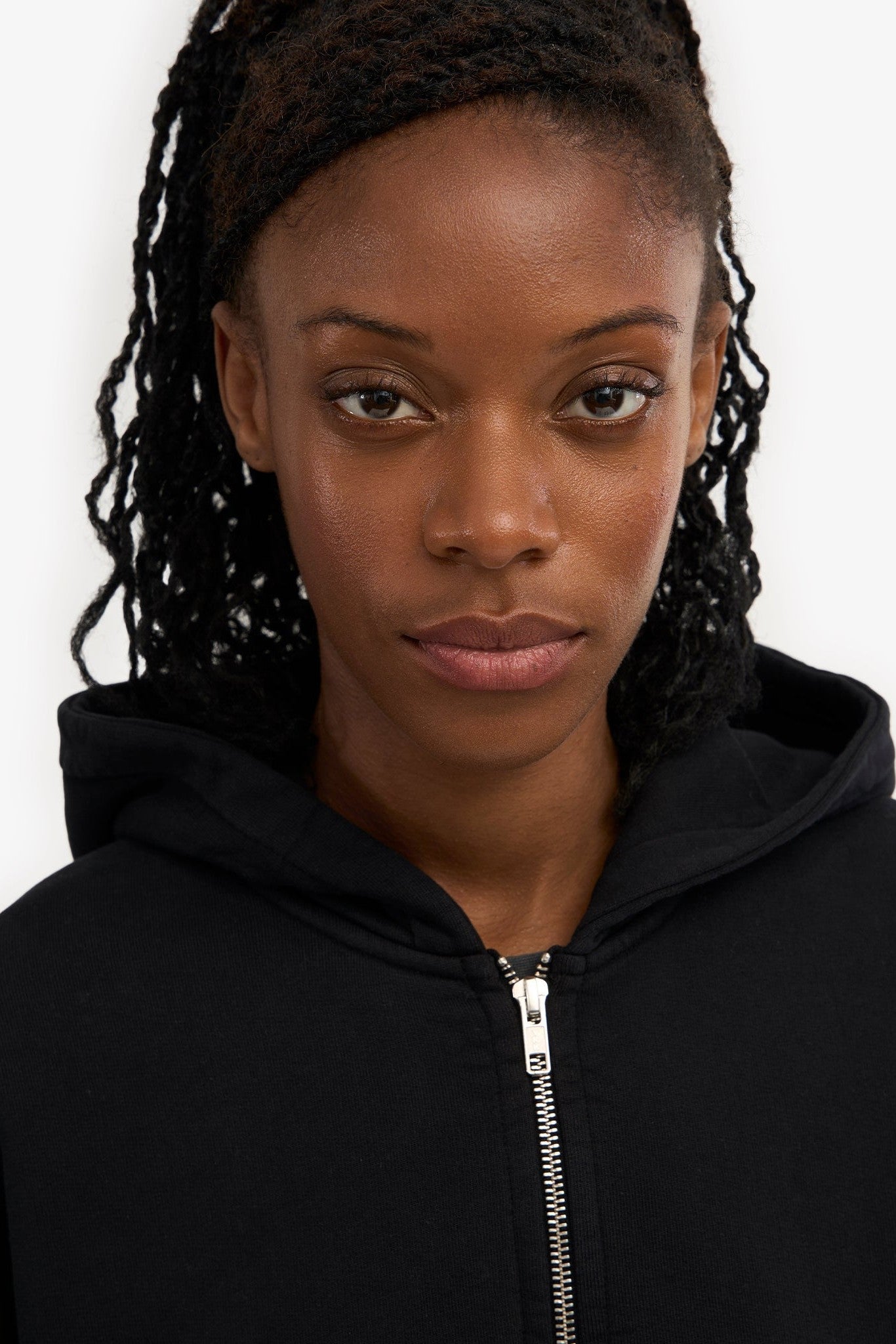 COLORFUL STANDARD - Organic Crop Zip Hood - Deep Black - BACKYARD