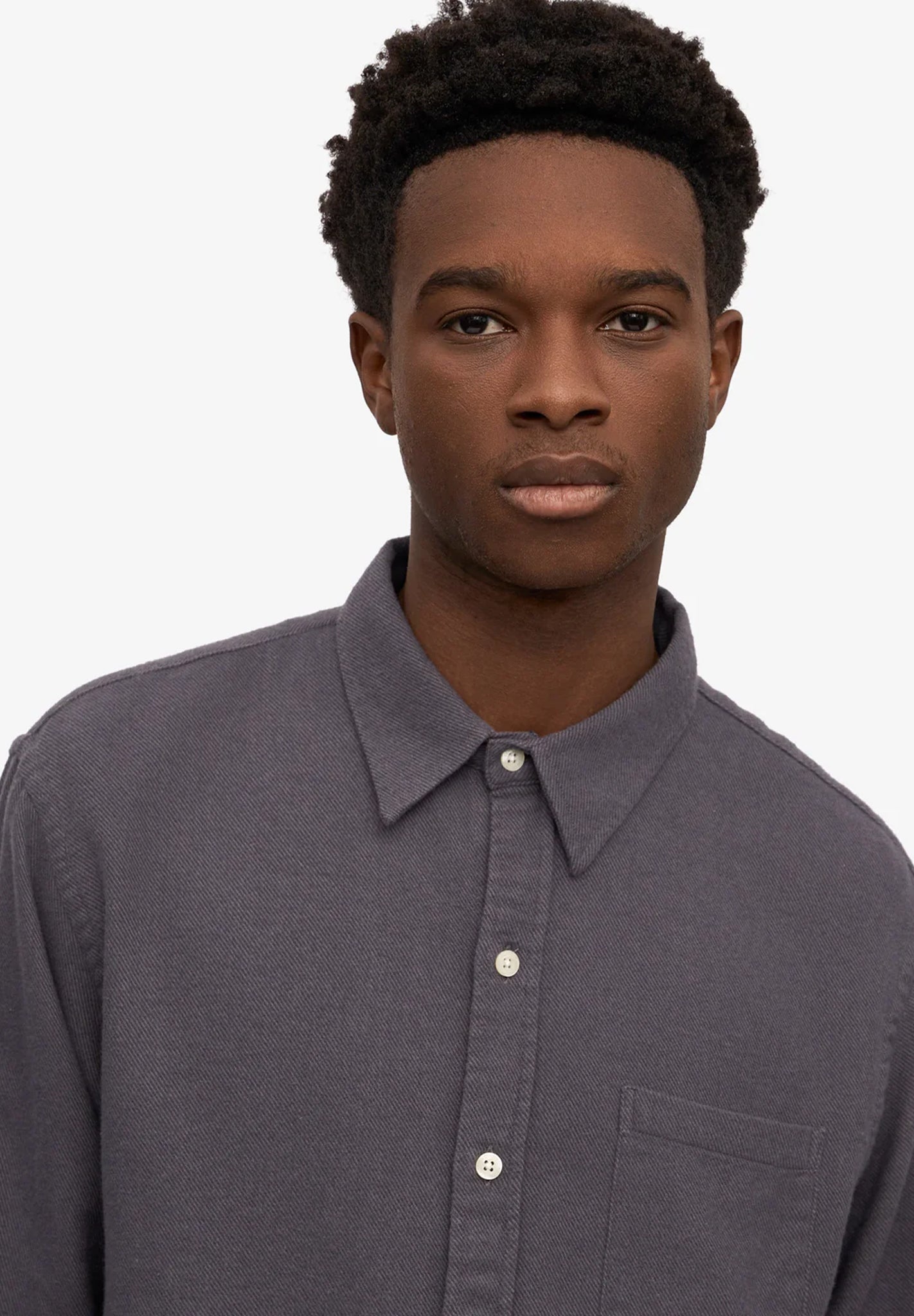 COLORFUL STANDARD - Organic Flannel Shirt - Lava Grey - BACKYARD