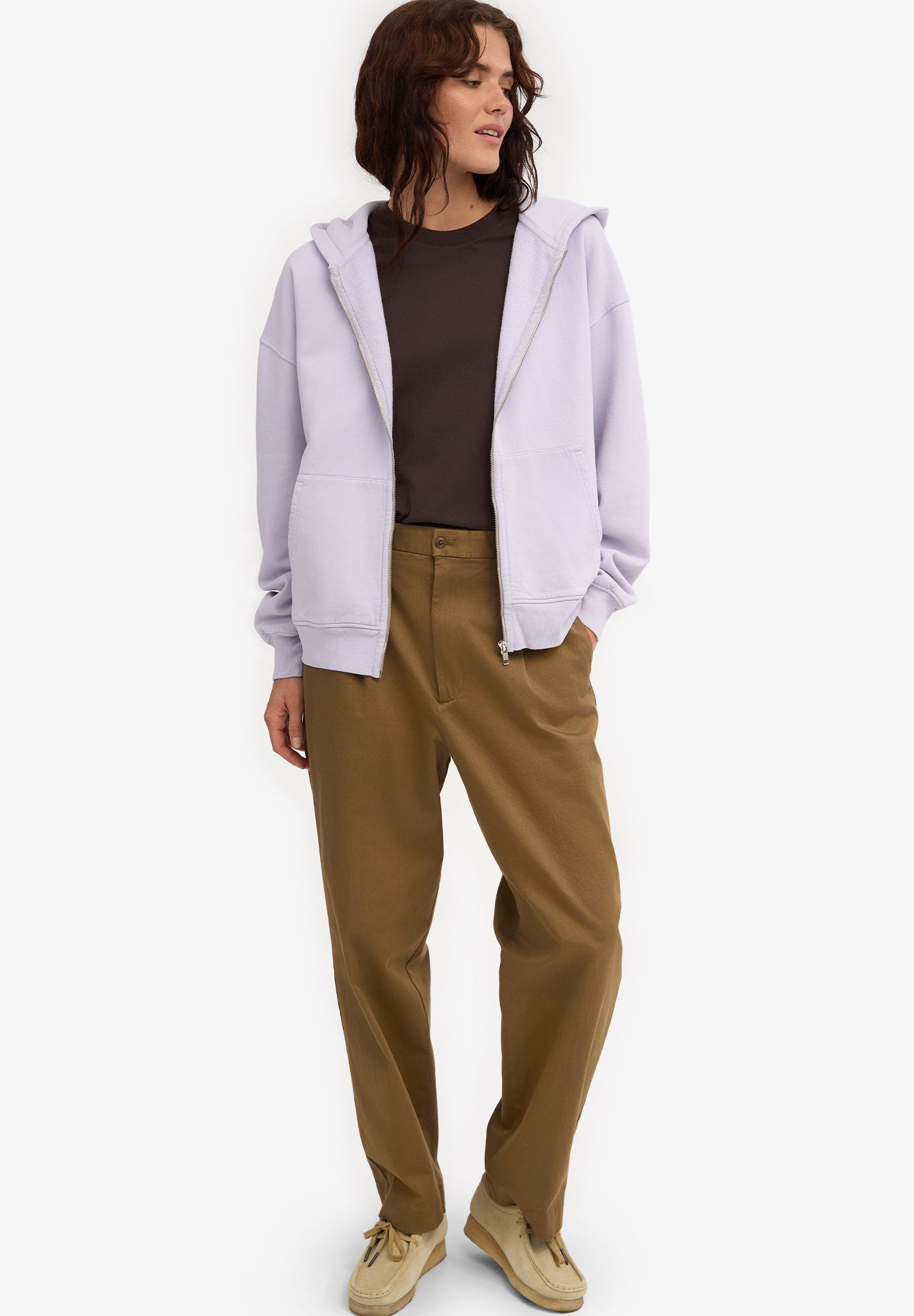 COLORFUL STANDARD - Organic Oversized Zip Hood - Soft Lavender - BACKYARD