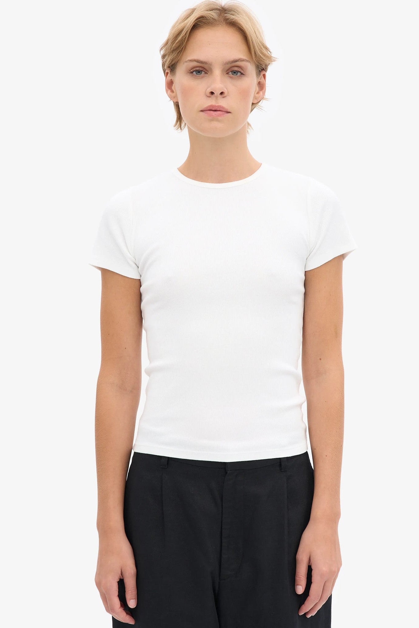 COLORFUL STANDARD - Organic Rib S/S T-Shirt - Optical White - BACKYARD