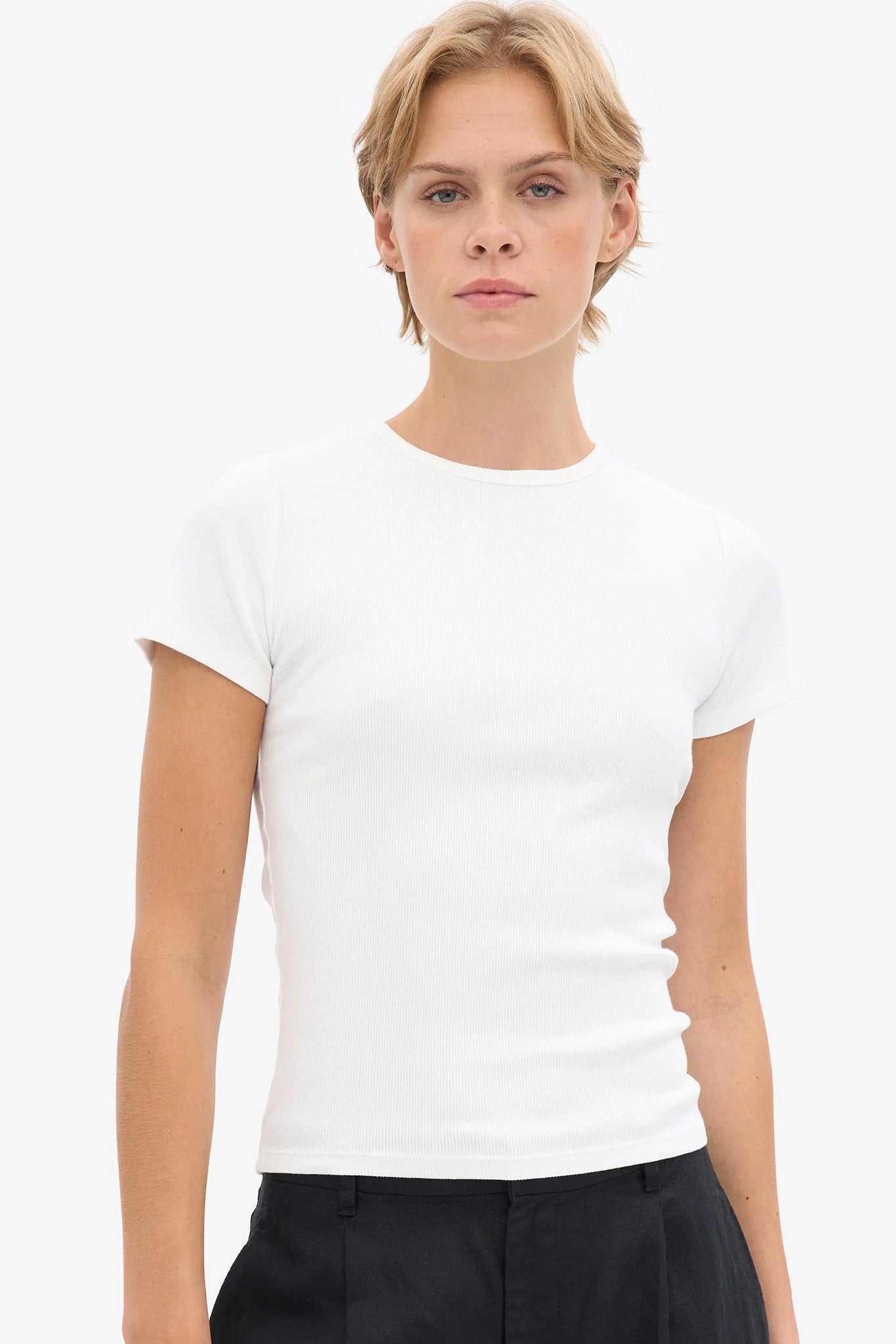 COLORFUL STANDARD - Organic Rib S/S T-Shirt - Optical White - BACKYARD