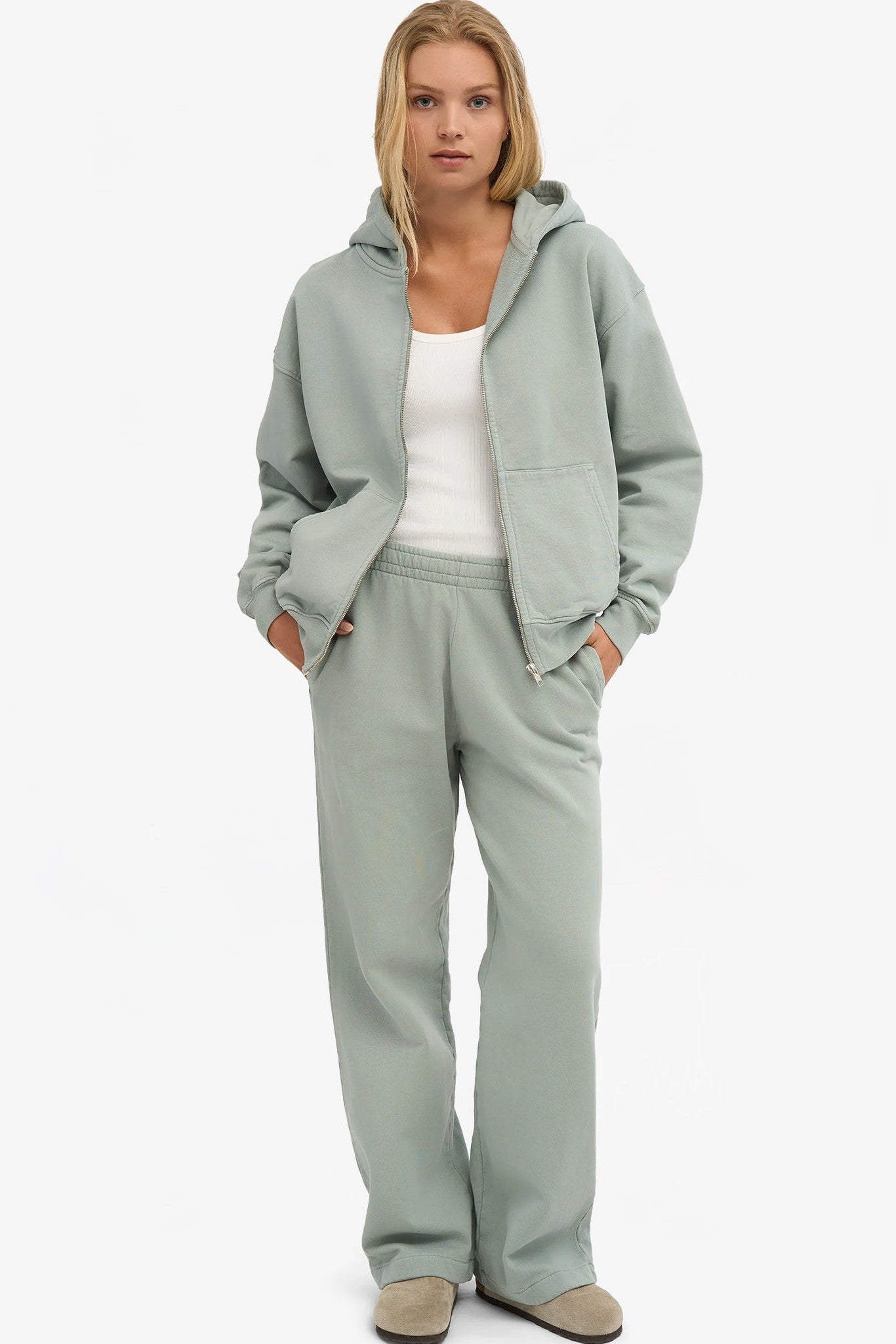 COLORFUL STANDARD - Organic Straight Leg Sweatpants - Steel Blue - BACKYARD