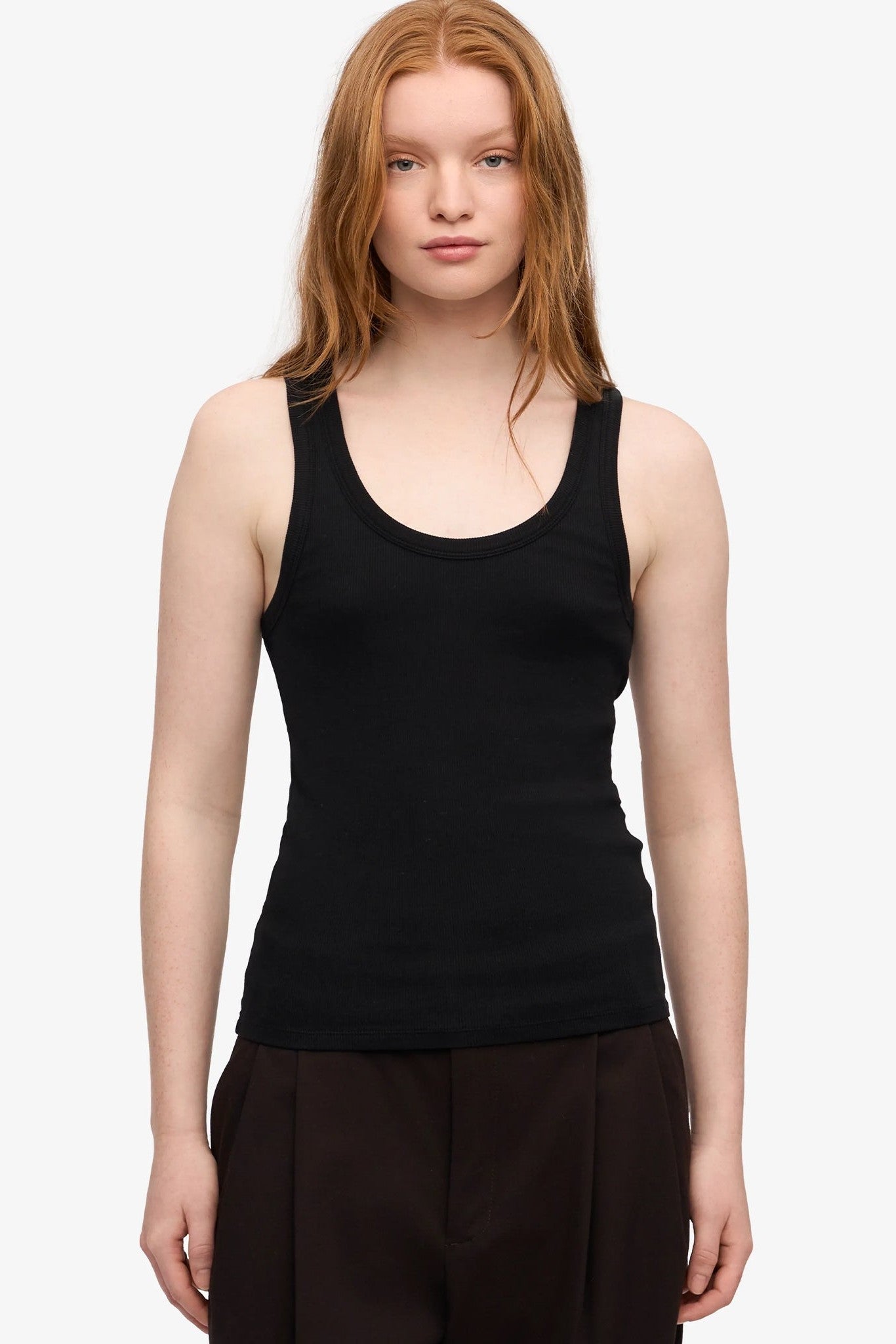 COLORFUL STANDARD - Women Organic Rib Tank Top - Deep Black - BACKYARD