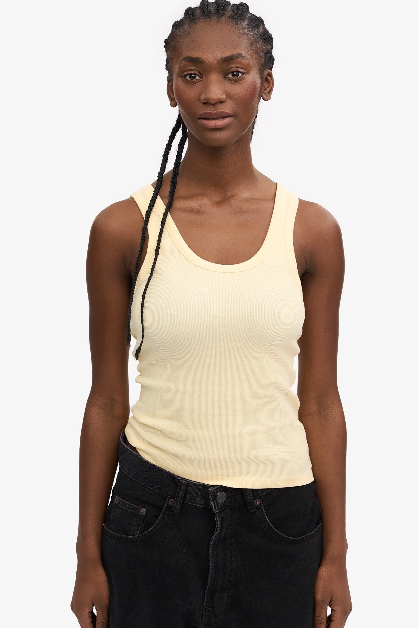 COLORFUL STANDARD - Women Organic Rib Tank Top - Soft Yellow - BACKYARD