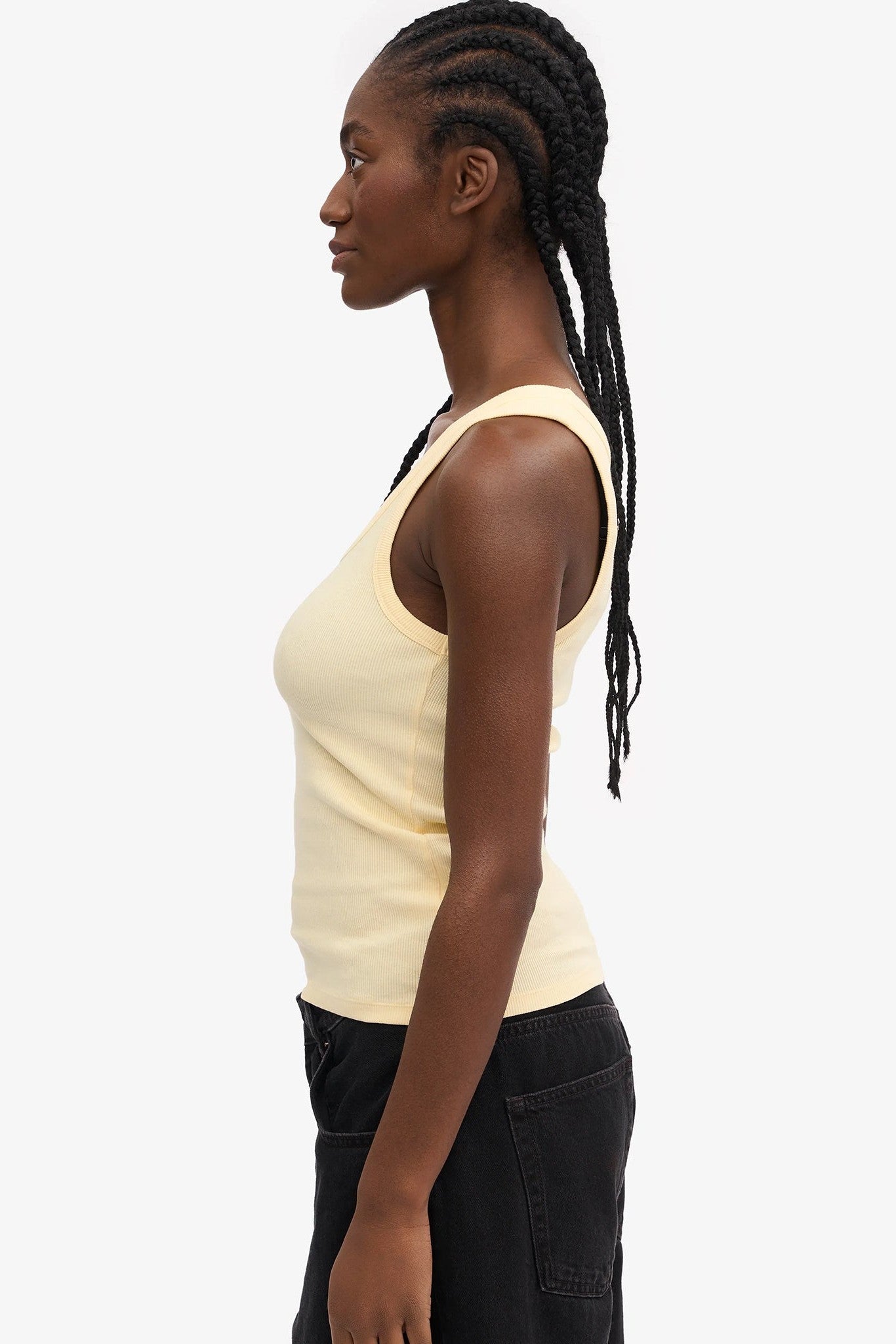 COLORFUL STANDARD - Women Organic Rib Tank Top - Soft Yellow - BACKYARD