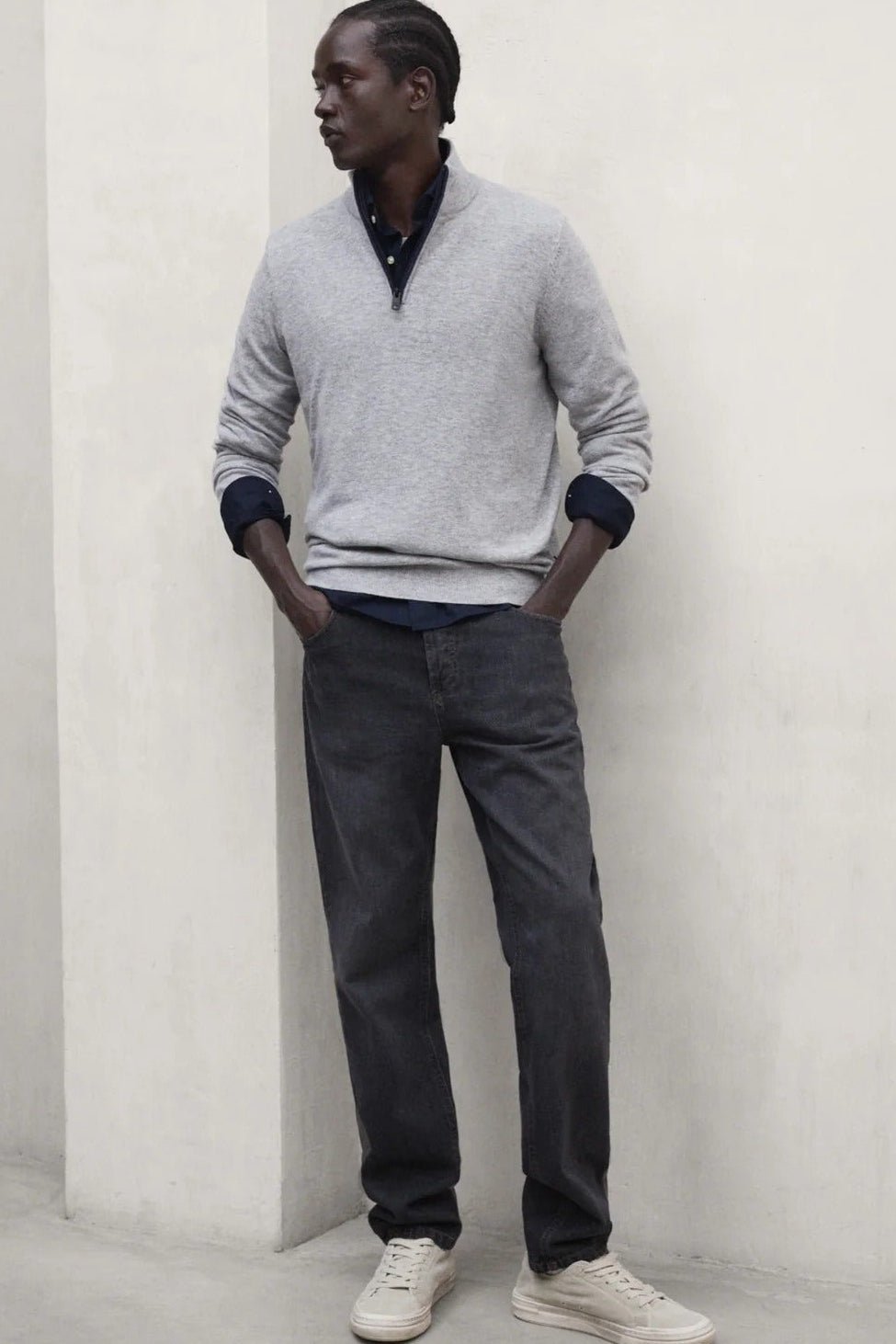ECOALF-Larch Knit-Light Grey Melange-BACKYARD