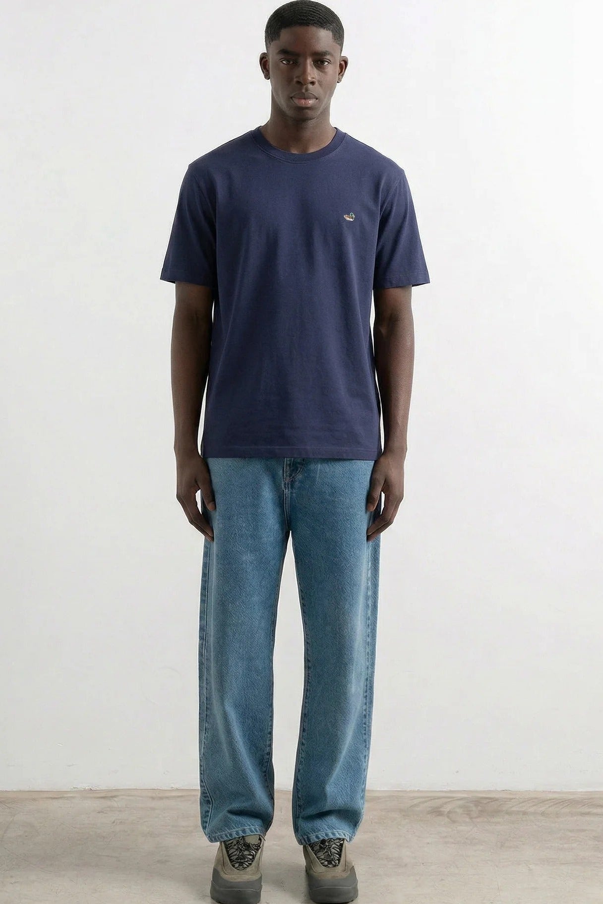 EDMMOND STUDIOS - Duck Patch T-Shirt - Plain Navy - BACKYARD