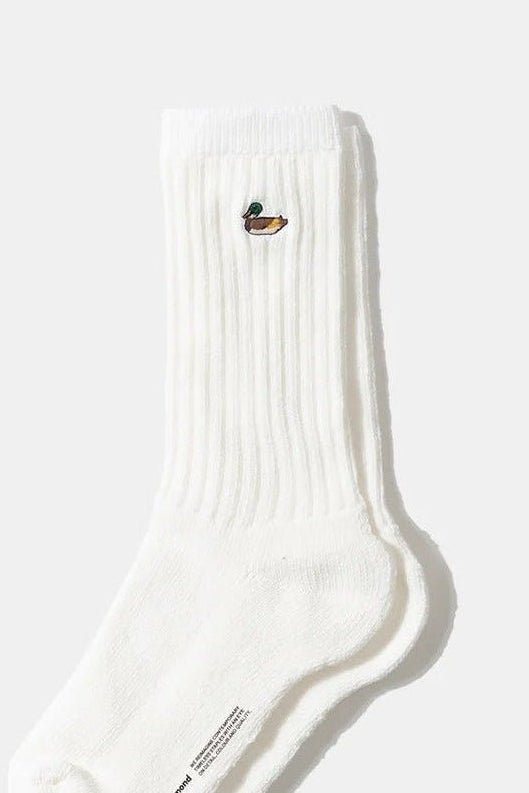 EDMMOND STUDIOS-Duck Socks-Plain Off White-BACKYARD