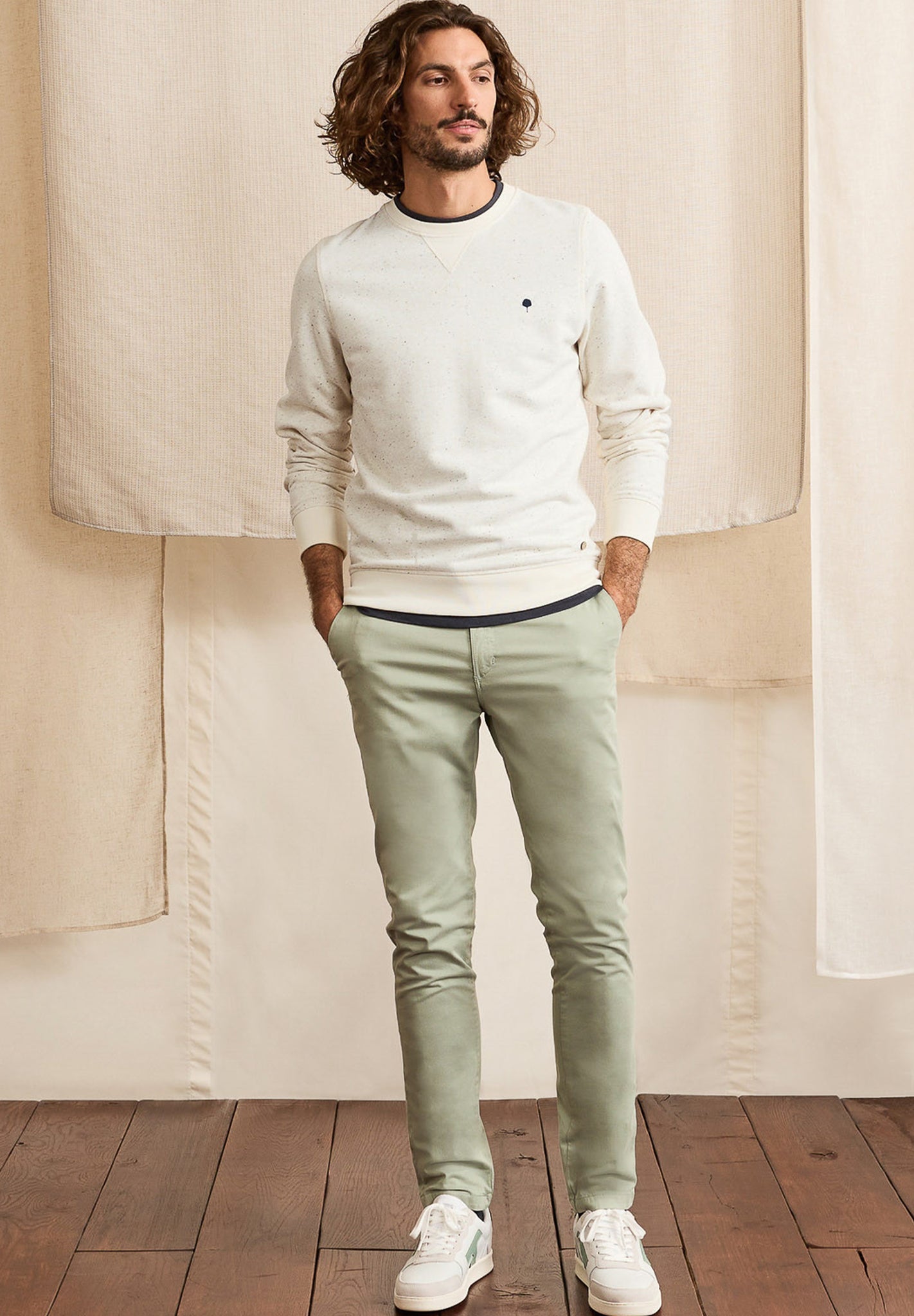 FAGUO - Donon Sweat Cotton - Ecru Navy - BACKYARD