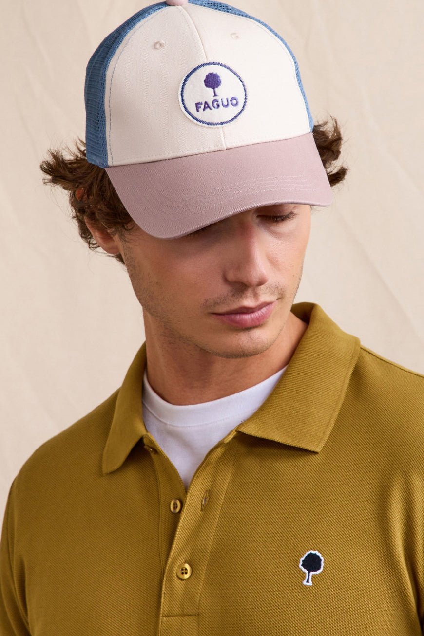 FAGUO - Trucker Cap Heads Woven - Ecru Purple - BACKYARD