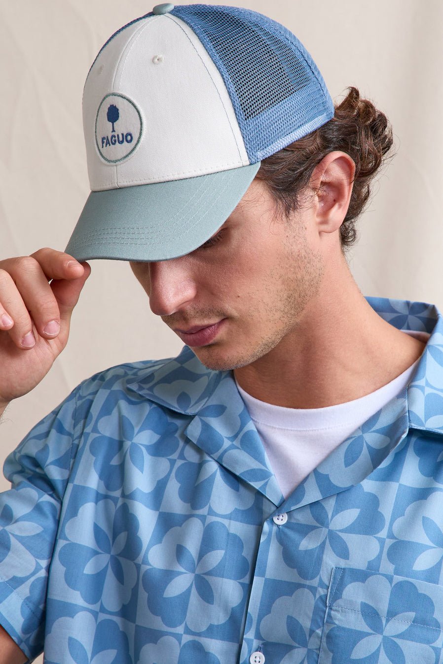 FAGUO - Trucker Cap Heads Woven - Khaki 31 - BACKYARD