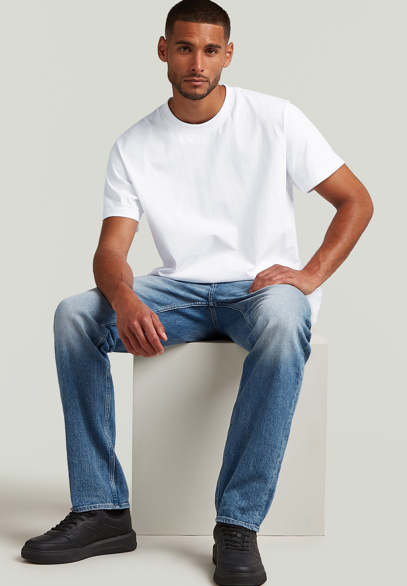 G - STAR - Mosa Straight - Sun Faded Blue Donau - BACKYARD