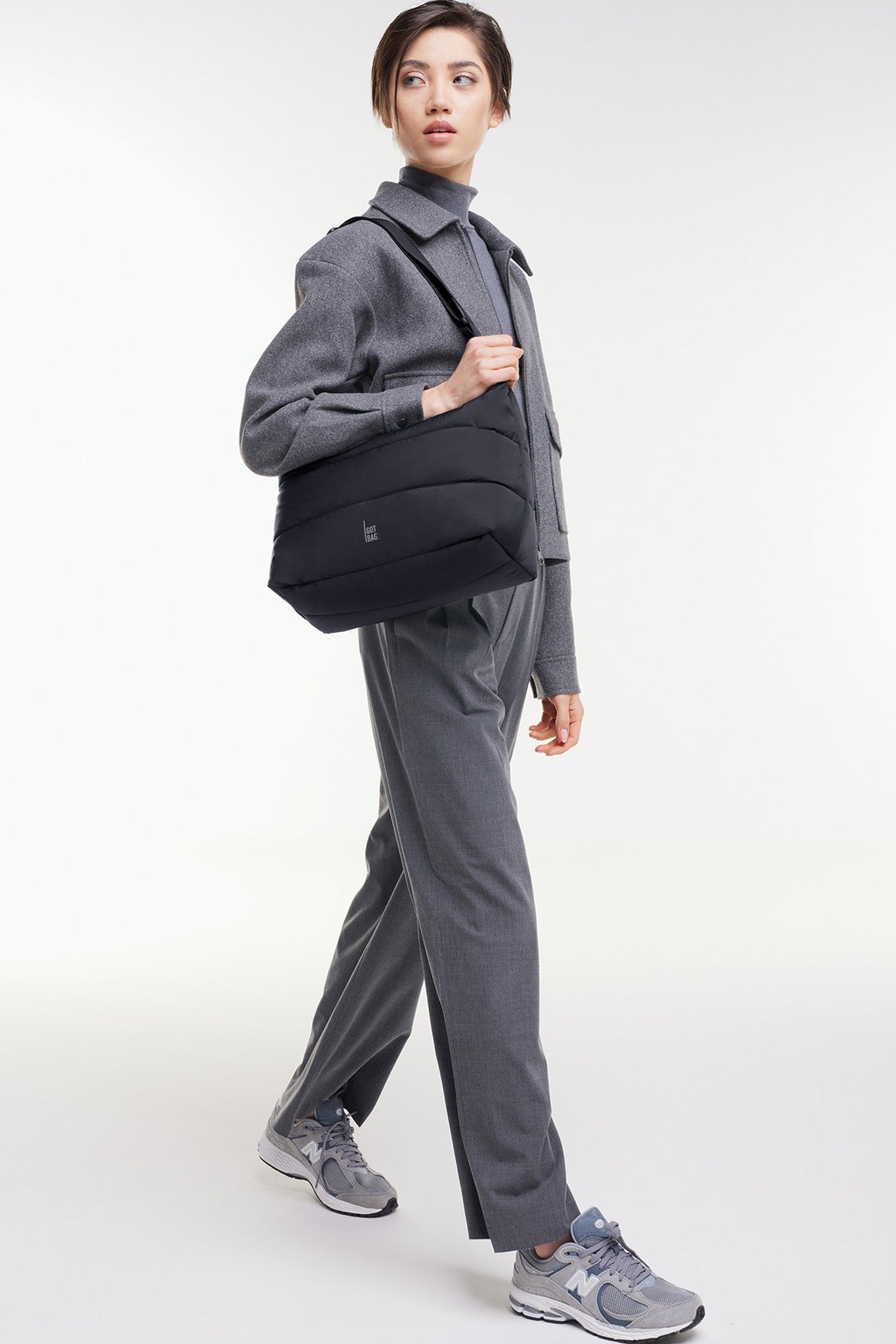 GOT BAG - Puffer Square Bag Large - Black Monochrome - BACKYARD