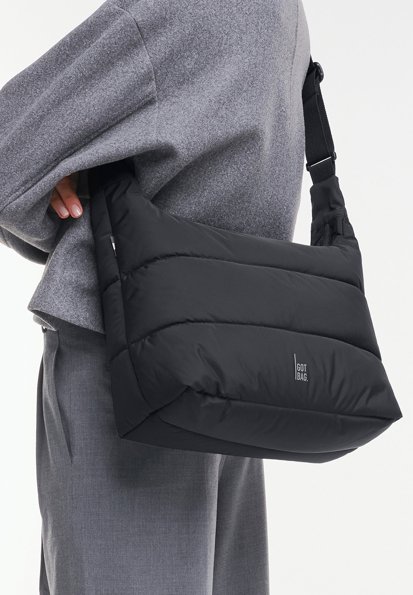 GOT BAG - Puffer Square Bag Large - Black Monochrome - BACKYARD