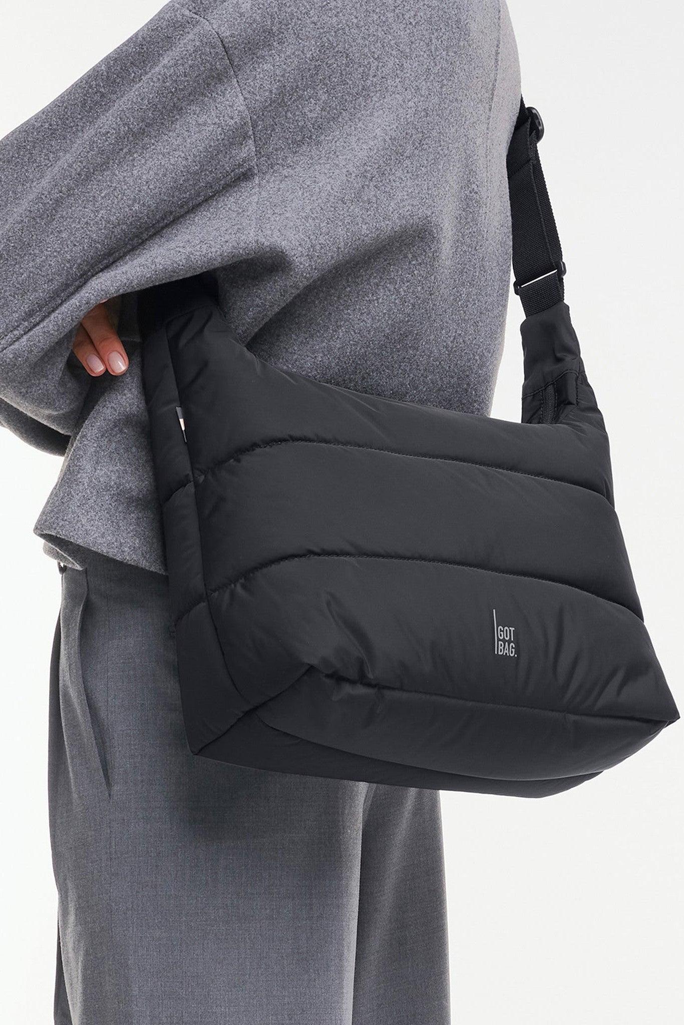 GOT BAG - Puffer Square Bag Large - Black Monochrome - BACKYARD