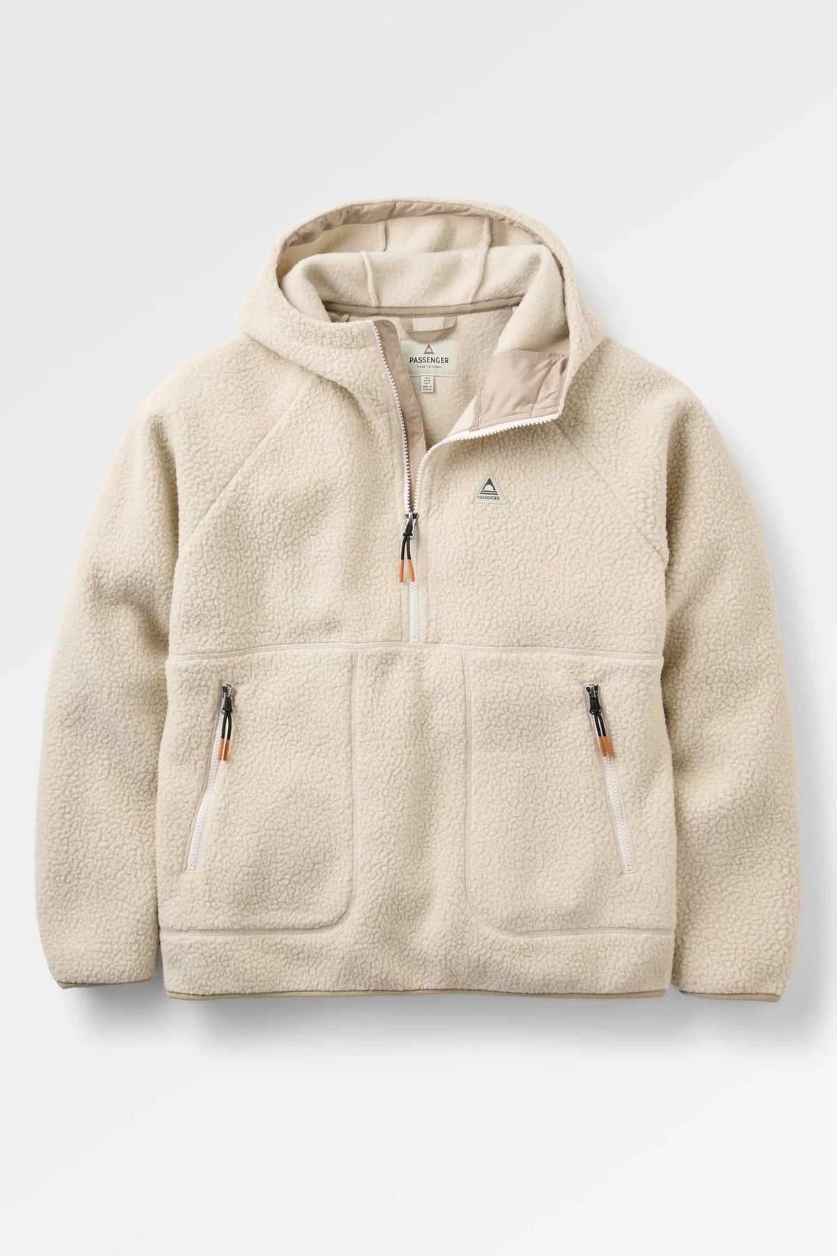 Home 1/2 Zip Recycled Hooded Sherpa Fleece