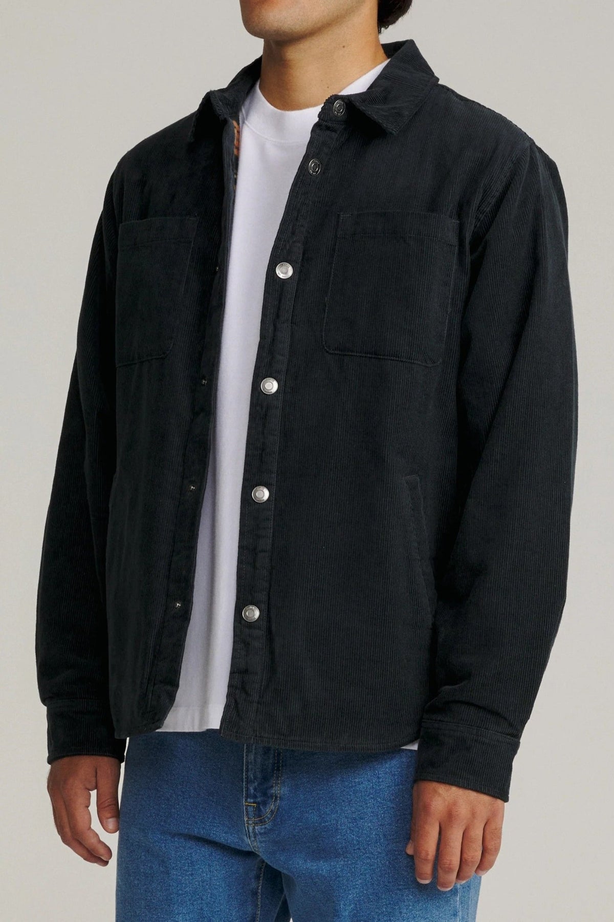 KATIN-Harold Corduroy Shirt Jacket-Black Wash-BACKYARD