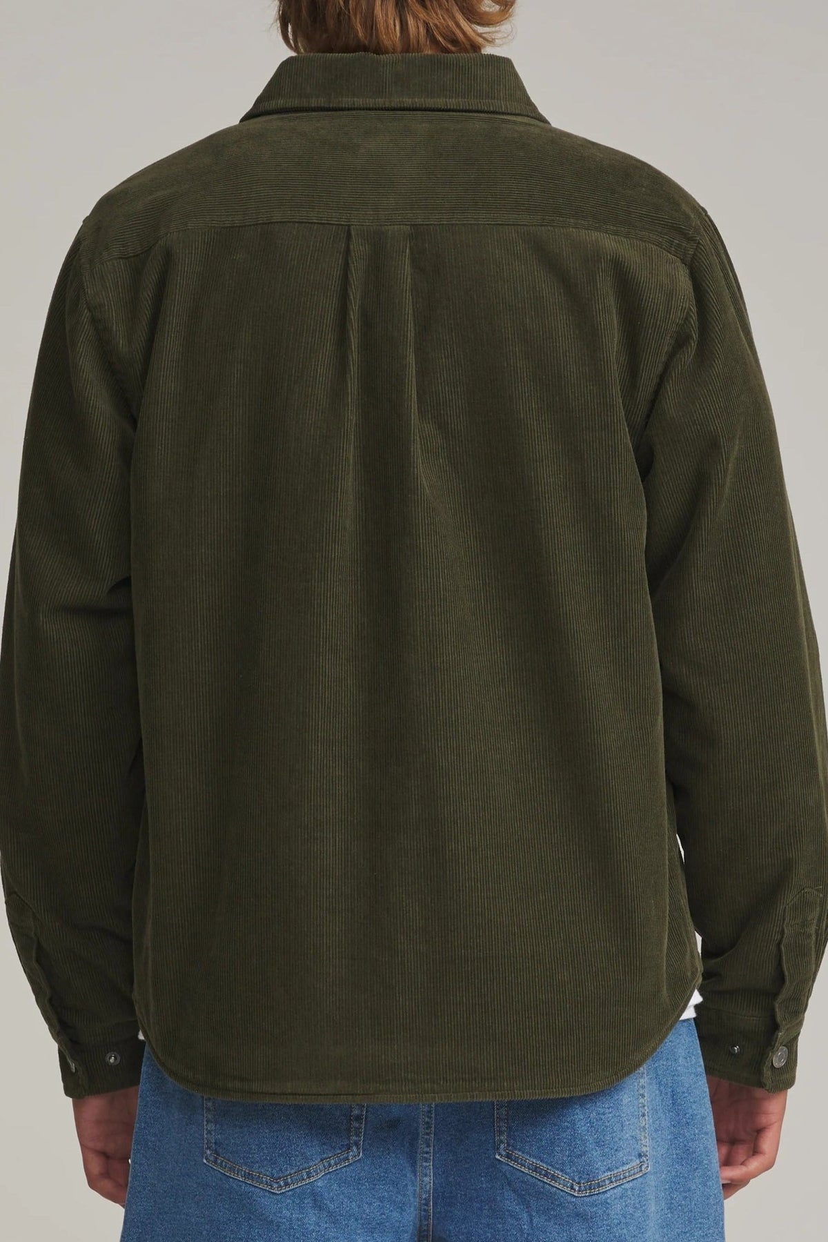 KATIN-Harold Corduroy Shirt Jacket-Dark Olive-BACKYARD