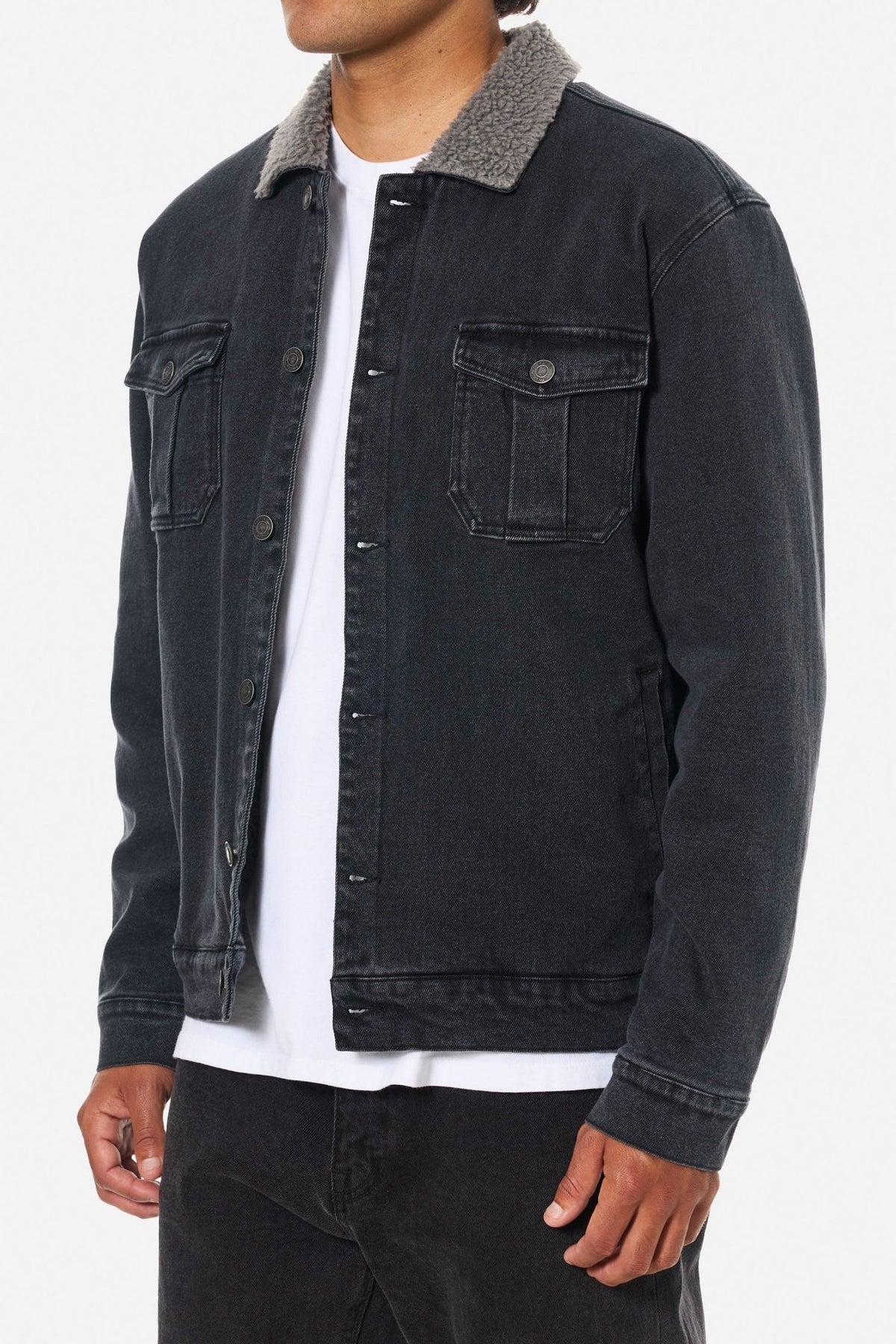 KATIN-Harris Denim Jacket-Washed Black-BACKYARD