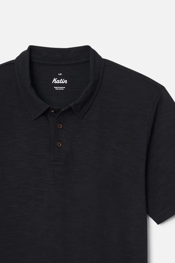 KATIN - Slub Polo - Black - BACKYARD