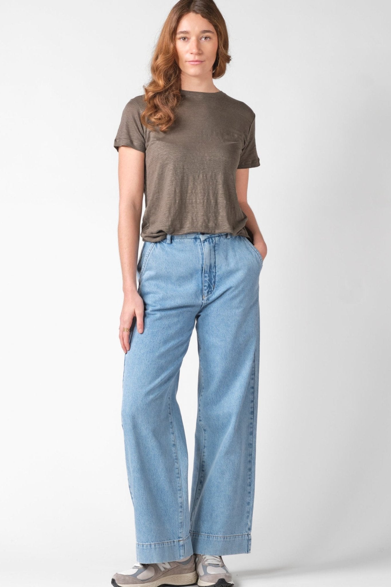 KLITMOLLER COLLECTIVE - Lydia Denim Pants - Extra Light Blue Stonewash - BACKYARD
