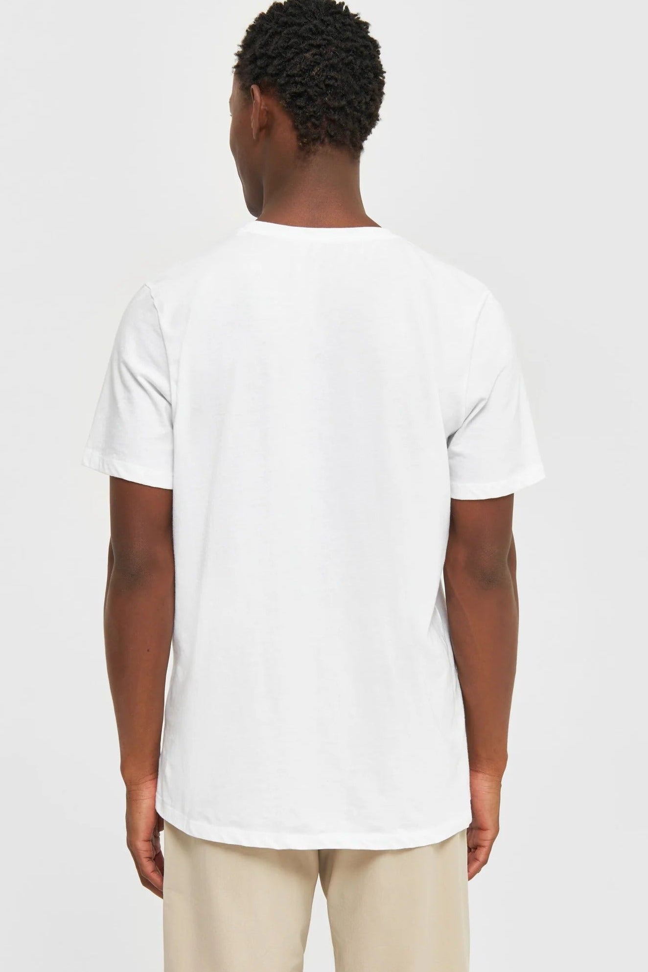 KNOWLEDGE COTTON-Basic T-Shirt-Bright White-BACKYARD