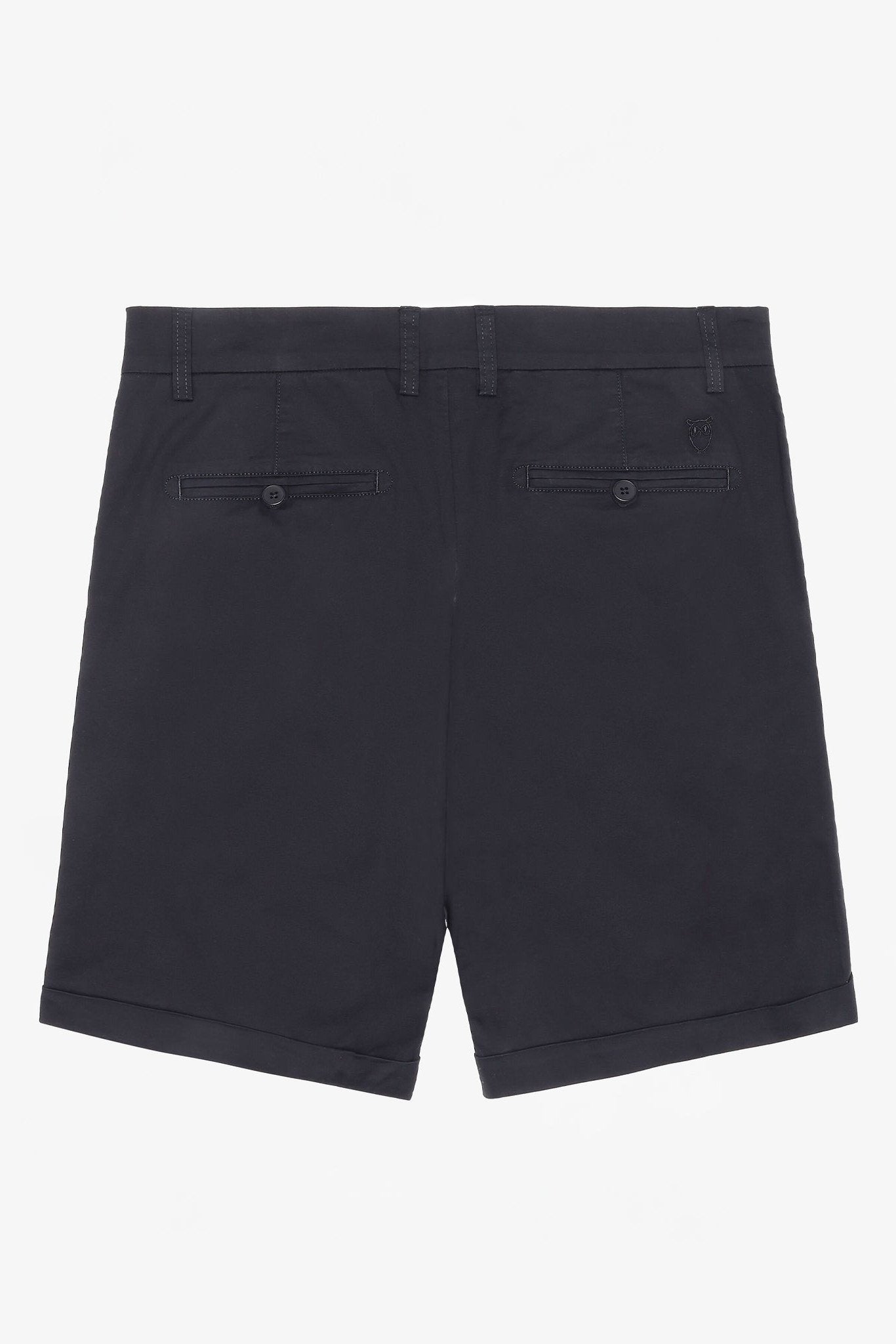 KNOWLEDGE COTTON - Chuck Regular Chino Poplin Shorts - Black Jet - BACKYARD