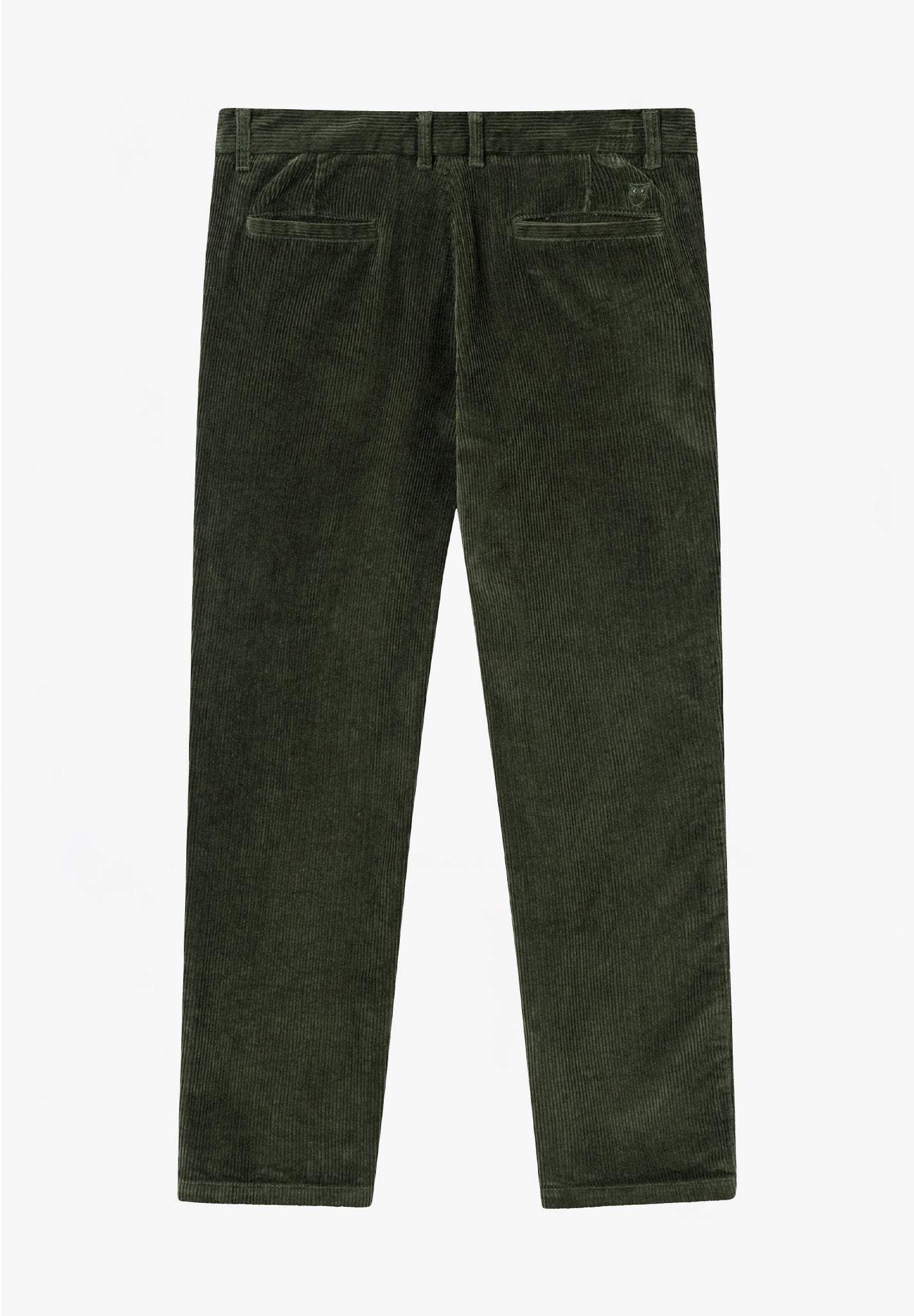 KNOWLEDGE COTTON - Chuck Regular Cord Chino Pants - Forest Night - BACKYARD