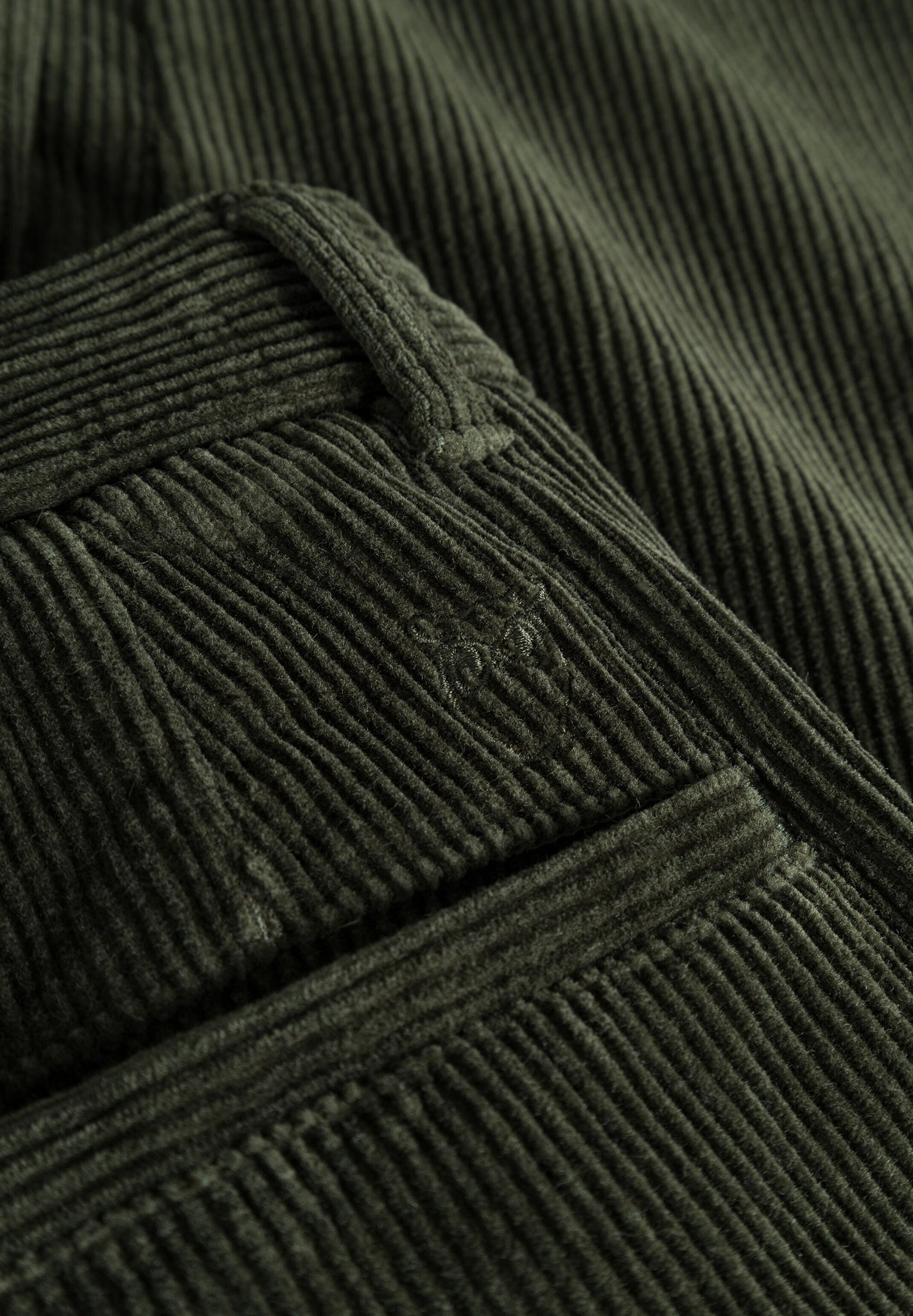 KNOWLEDGE COTTON - Chuck Regular Cord Chino Pants - Forest Night - BACKYARD