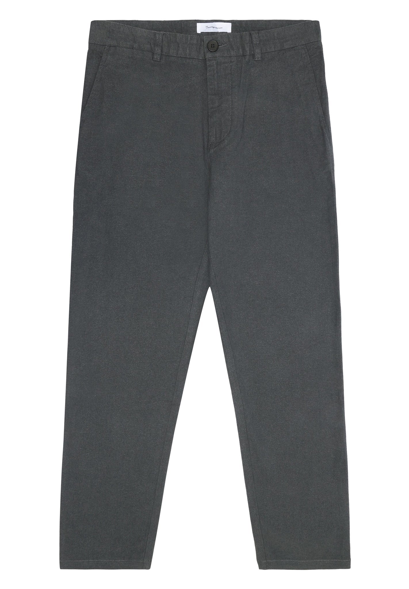 KNOWLEDGE COTTON - Chuck Regular Flannel Chino Pants - Gray Pinstripe - BACKYARD