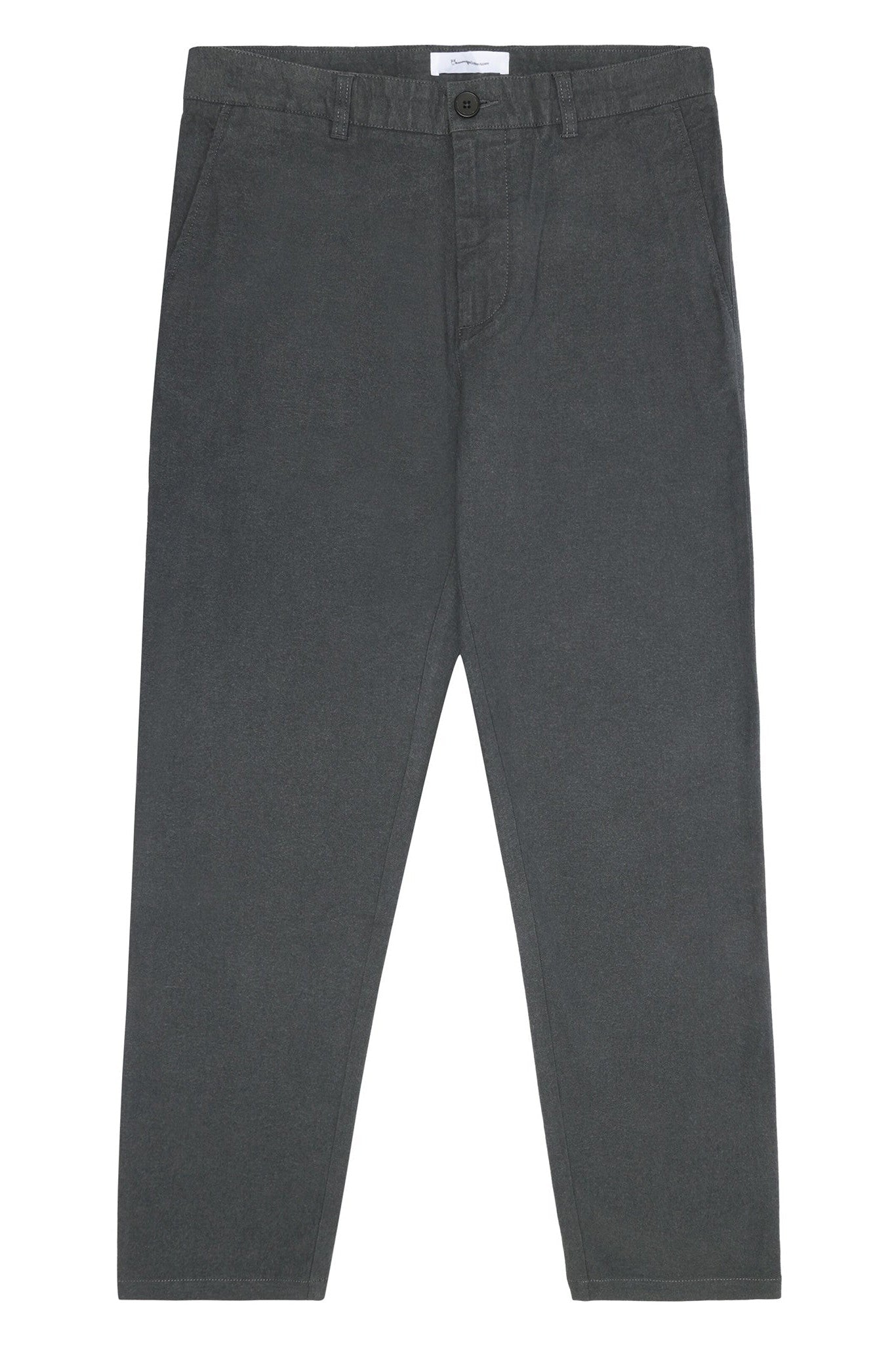 KNOWLEDGE COTTON - Chuck Regular Flannel Chino Pants - Gray Pinstripe - BACKYARD