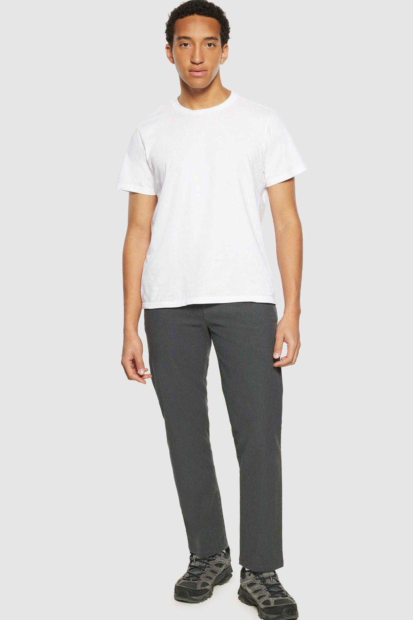 KNOWLEDGE COTTON - Chuck Regular Flannel Chino Pants - Gray Pinstripe - BACKYARD