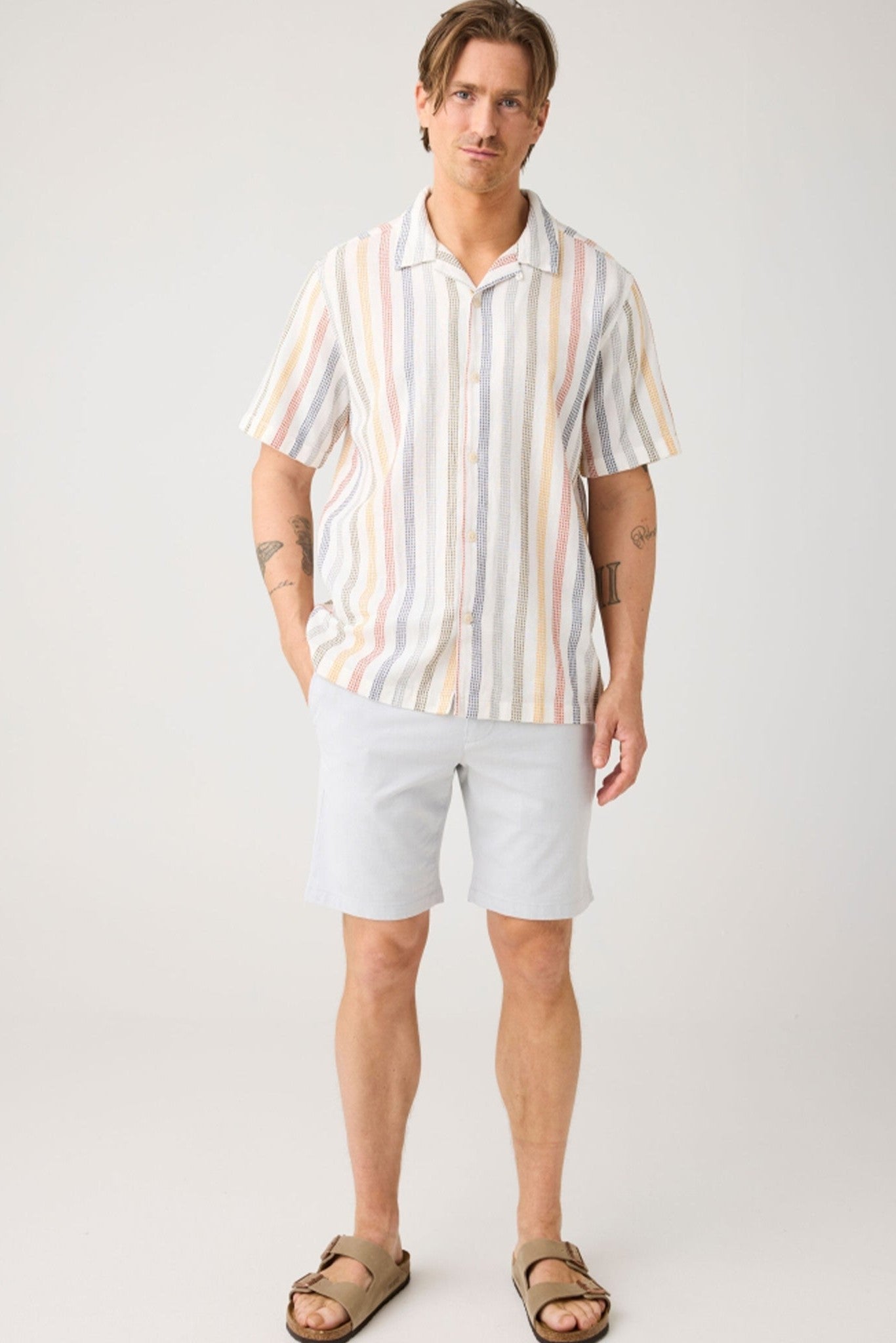 KNOWLEDGE COTTON - Chuck Regular Twill Shorts - Ultimate Grey - BACKYARD