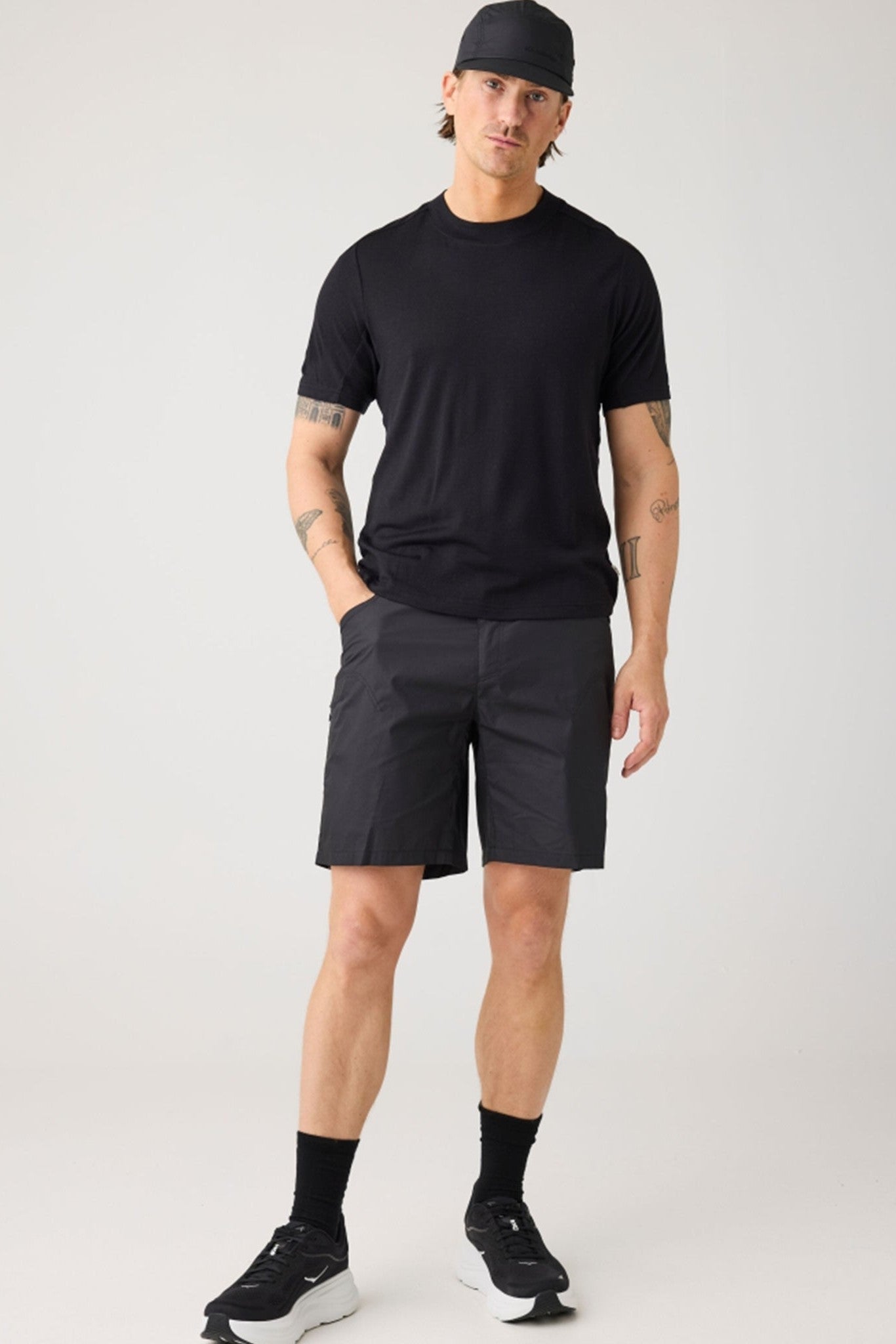 KNOWLEDGE COTTON - Dynamic Wool 175 Single Constructed T-Shirt - Black Jet - BACKYARD