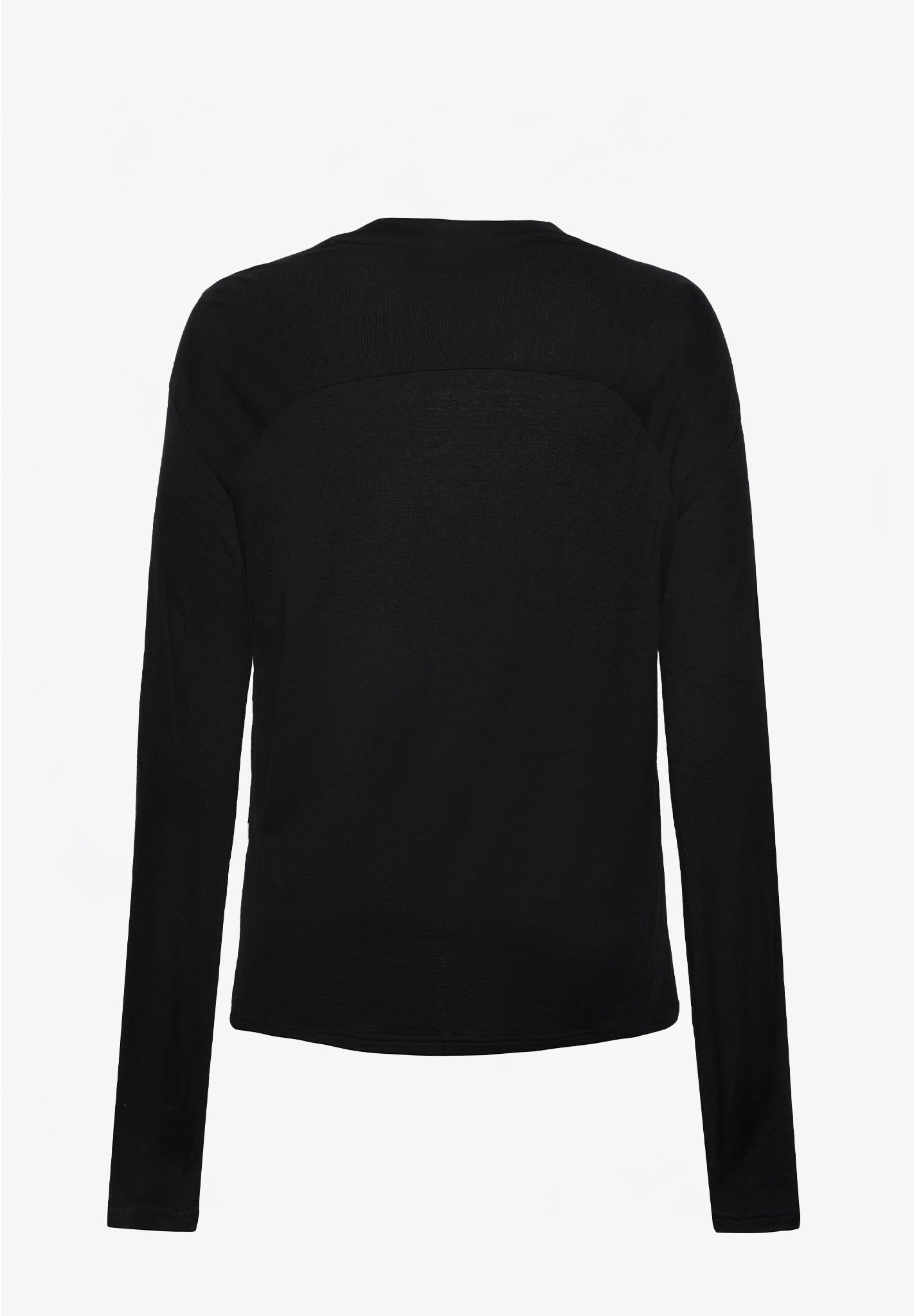 KNOWLEDGE COTTON - Dynamic Wool Long Sleeve T-Shirt - Black Jet - BACKYARD