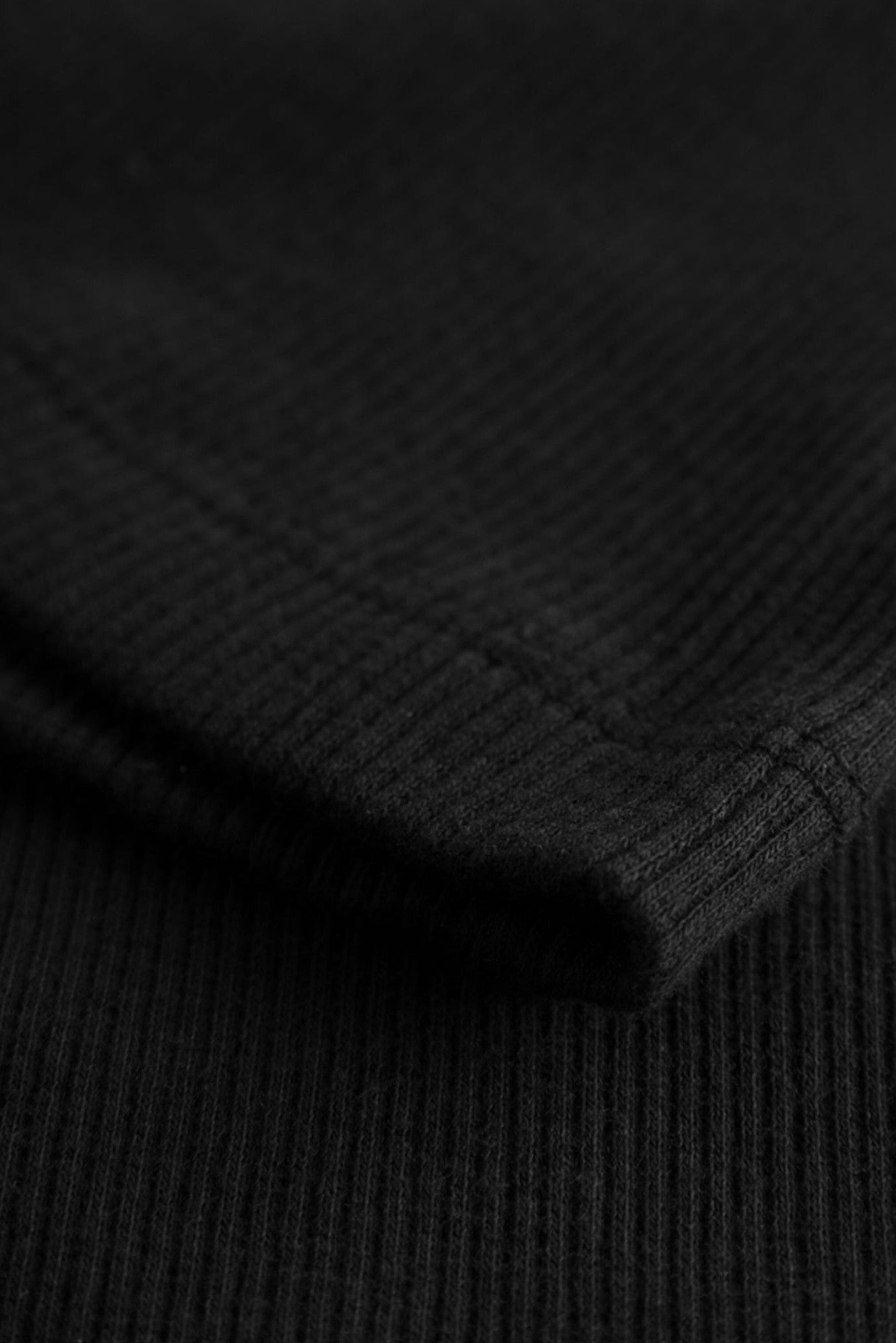 KNOWLEDGE COTTON - High Neck Rib Top - Black Jet - BACKYARD