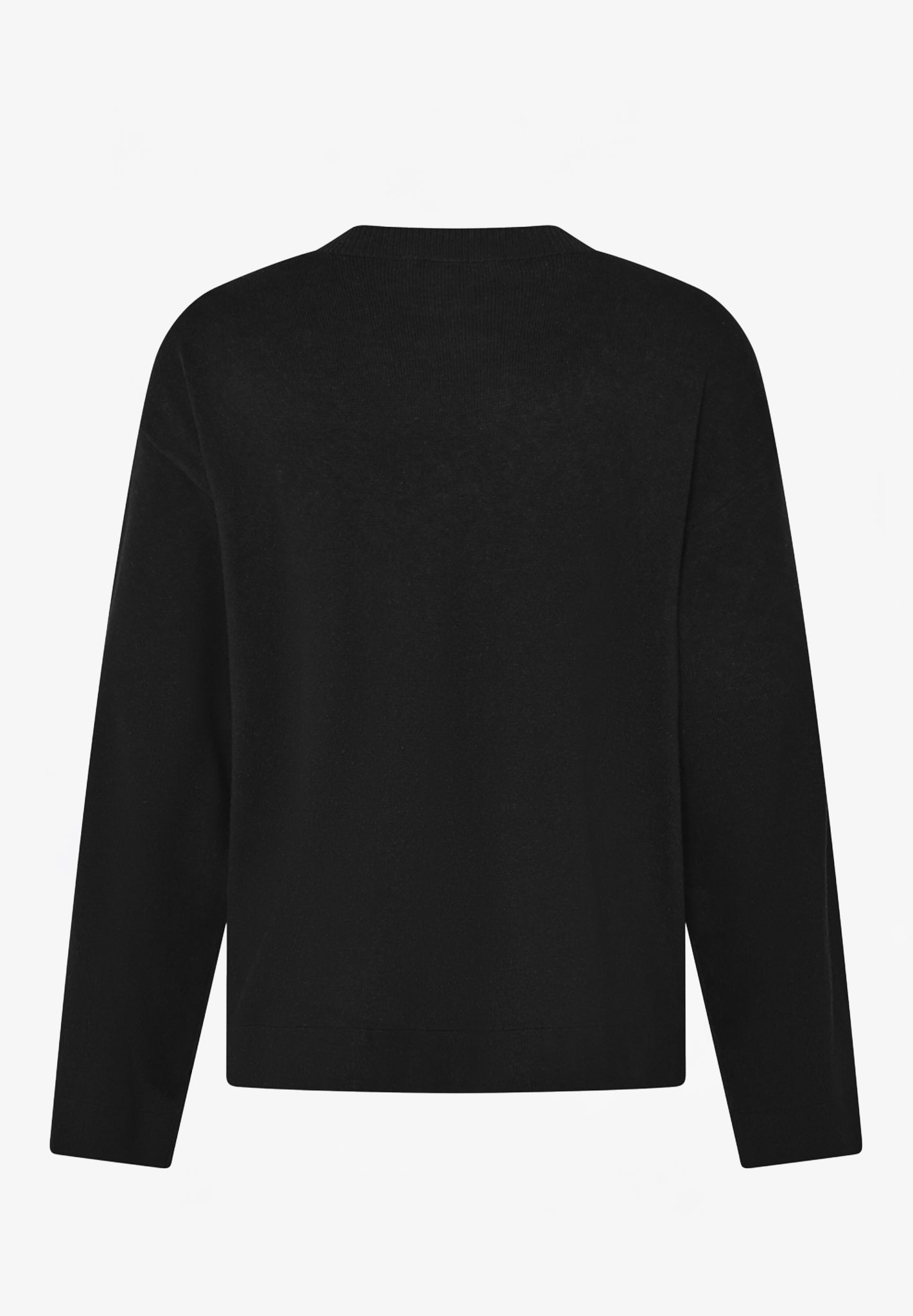 KNOWLEDGE COTTON - Organic Cotton Crew Neck Knit - Black Jet - BACKYARD