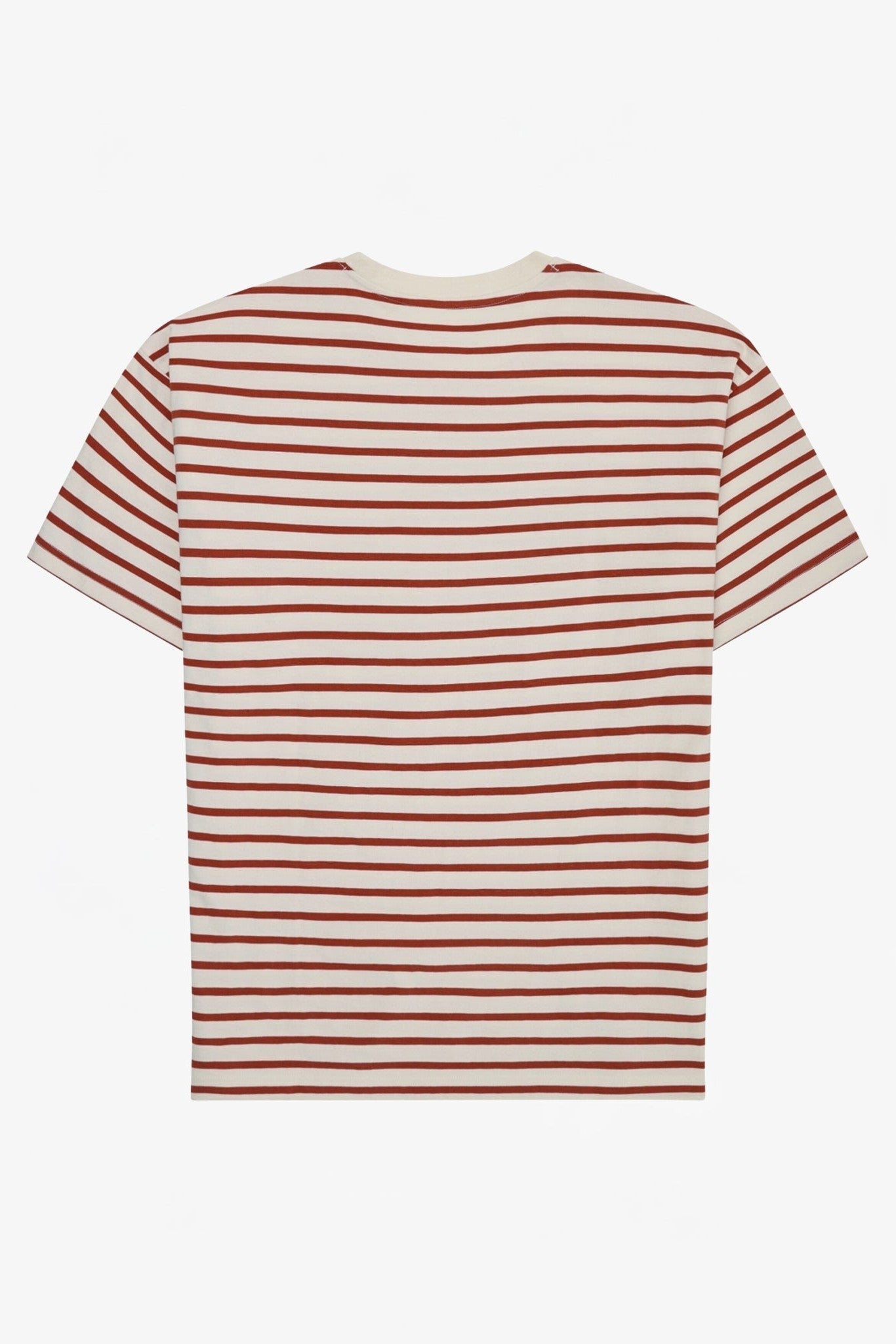 KNOWLEDGE COTTON - Organic Cotton Striped T-Shirt - Red Stripe - BACKYARD