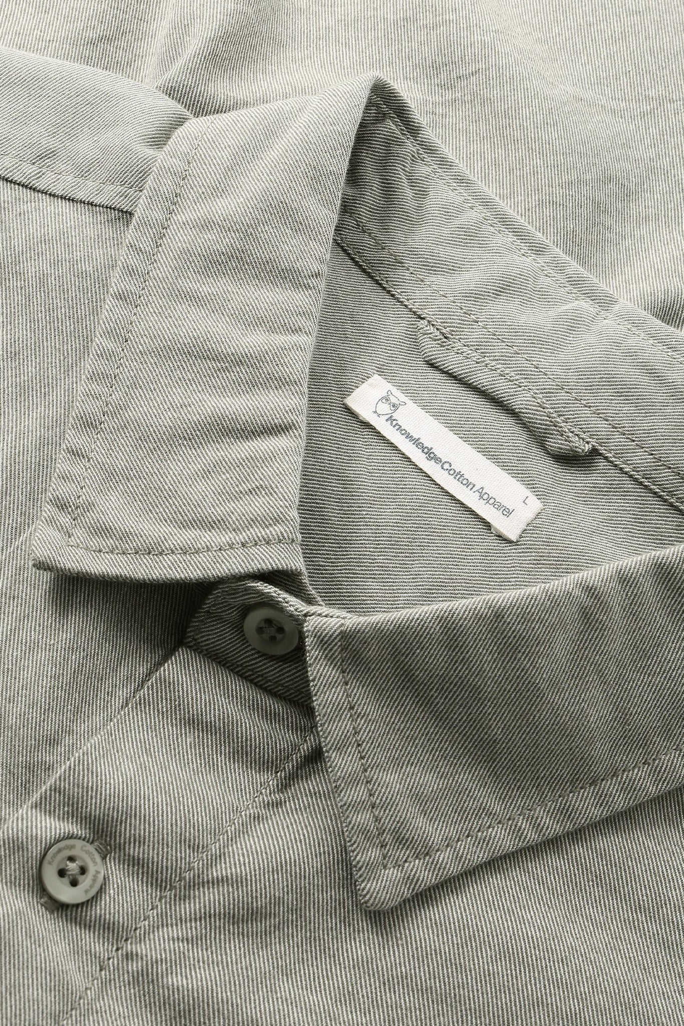 KNOWLEDGE COTTON - Regular Fit Light Twill Shirt - Burned Olive - BACKYARD