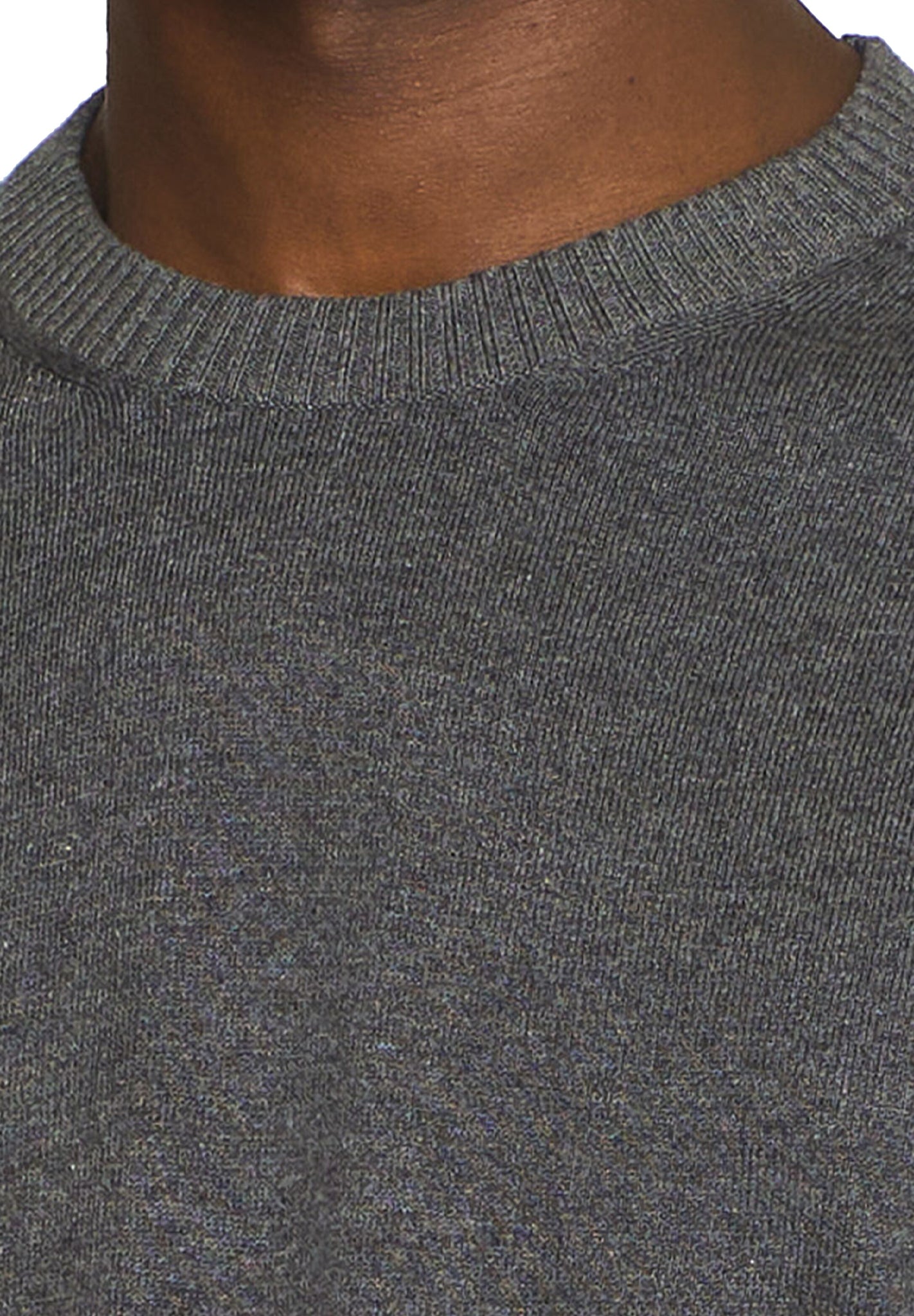 KNOWLEDGE COTTON - Regular Merino Knit Crew Neck - Dark Grey Melange - BACKYARD