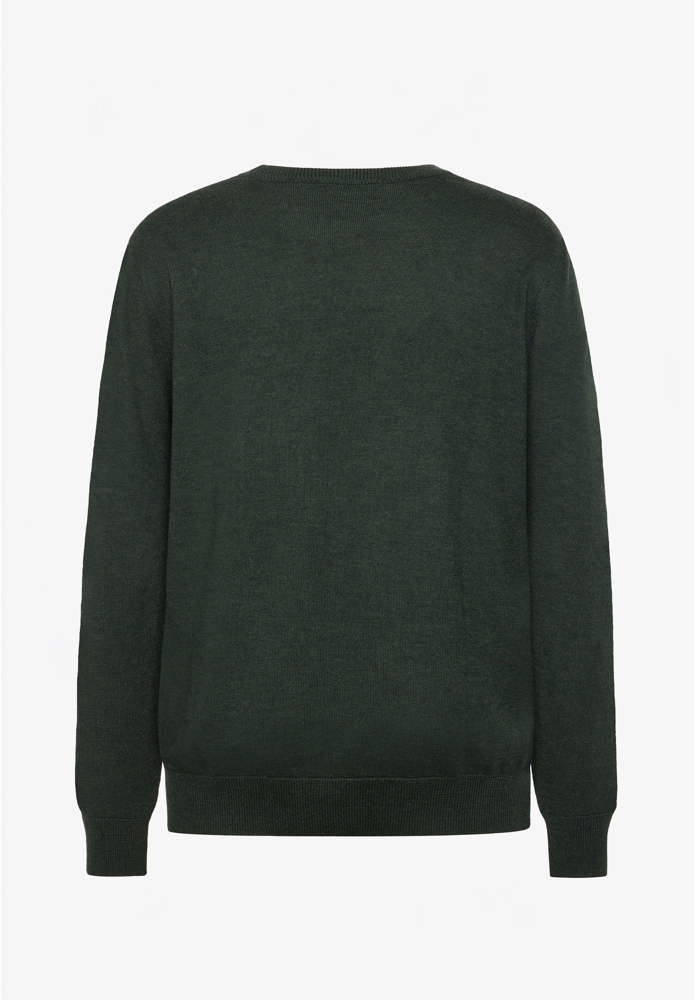 KNOWLEDGE COTTON - Regular Merino Knit Crew Neck - Forest Night - BACKYARD