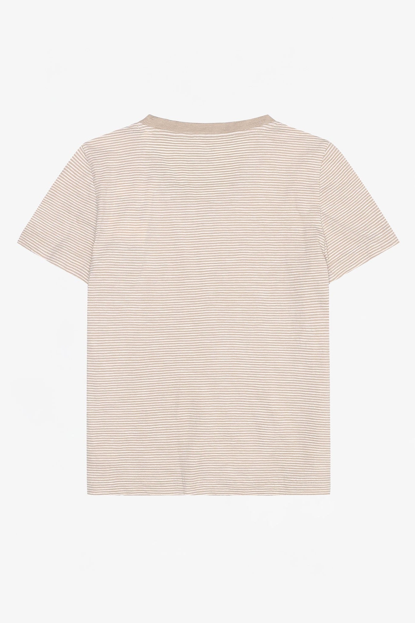 KNOWLEDGE COTTON - V - Neck Slub T-Shirt - Creme Stripe - BACKYARD