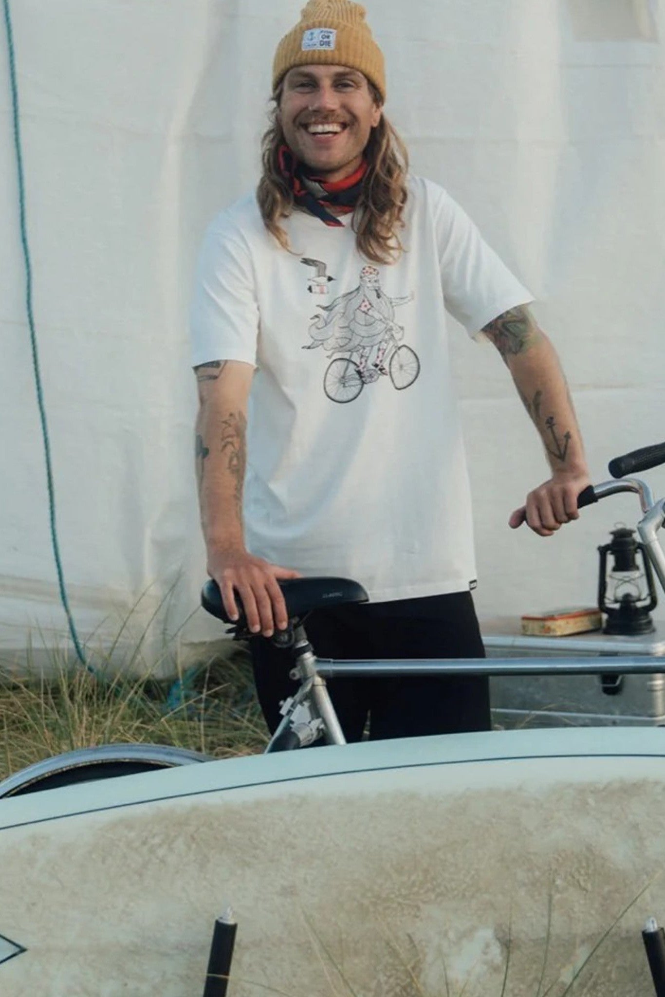 LAKOR - Beard On A Bike T-Shirt - Starwhite - BACKYARD