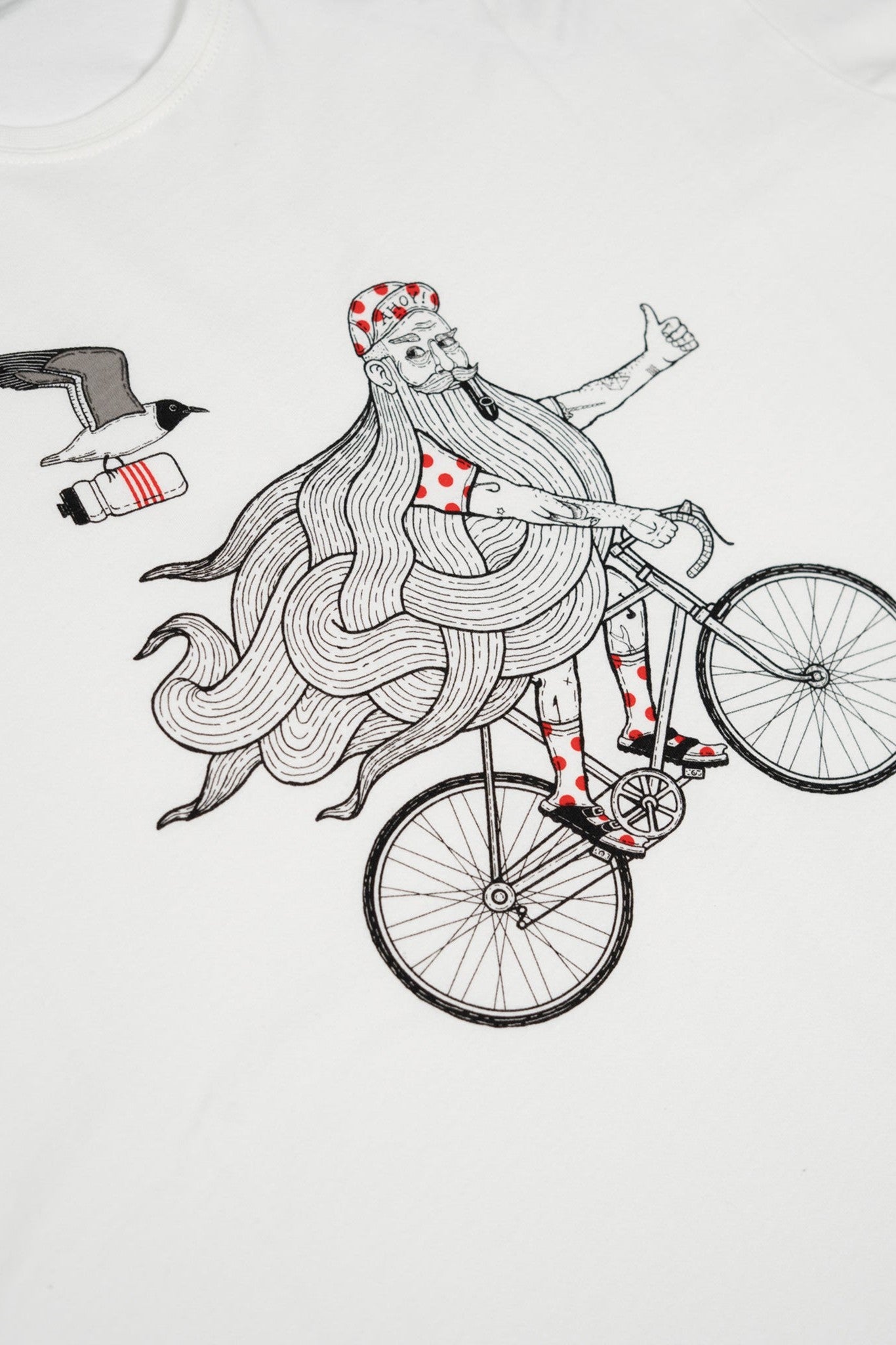 LAKOR - Beard On A Bike T-Shirt - Starwhite - BACKYARD