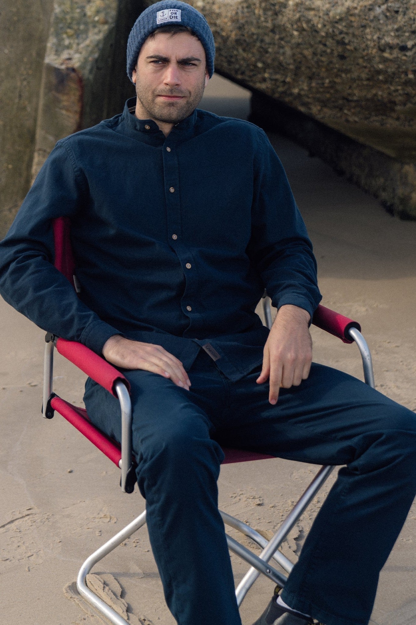LAKOR - Plain Dal Shirt - Blueberry - BACKYARD