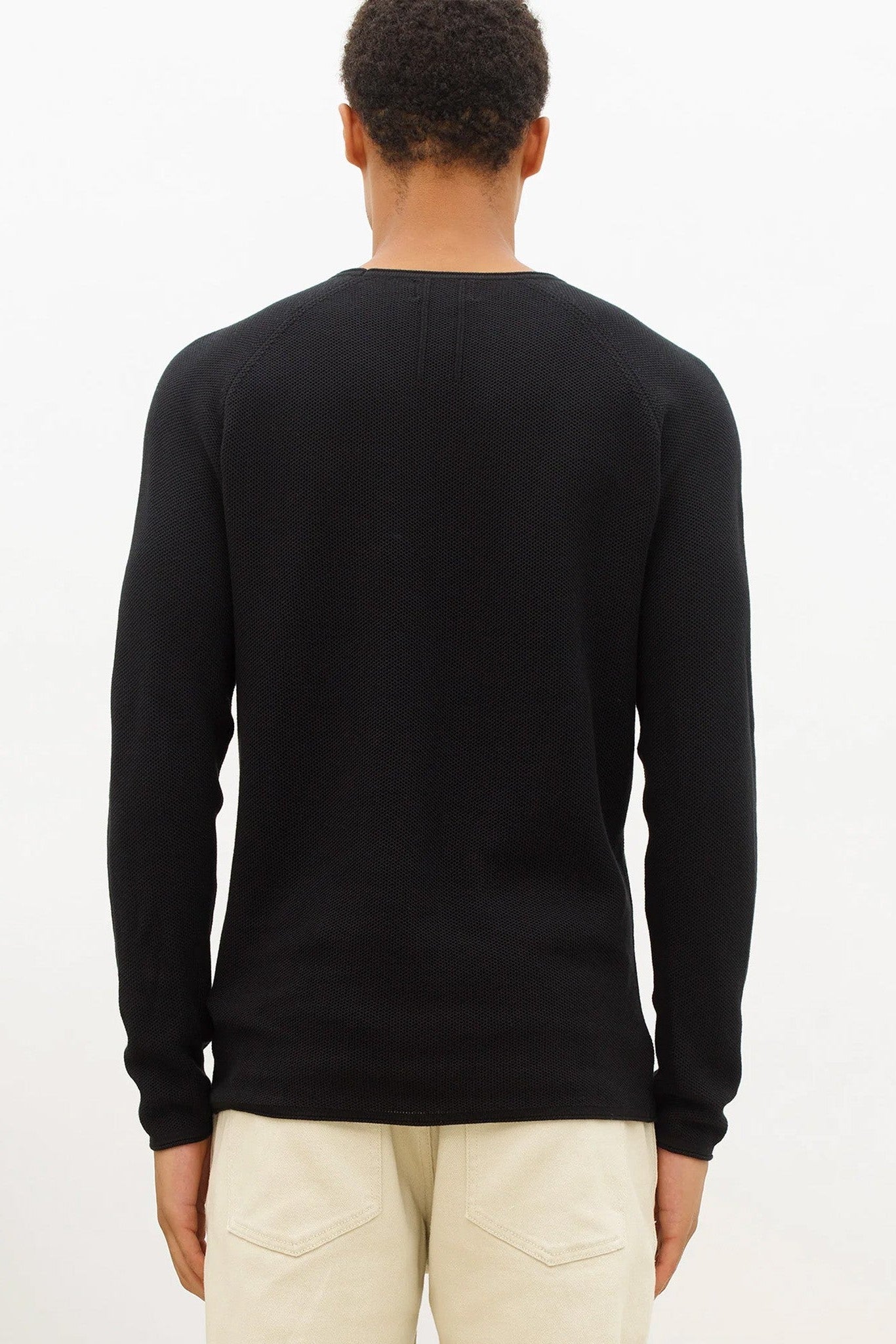 NOWADAYS - Honeycomb Crew Neck - Caviar - BACKYARD