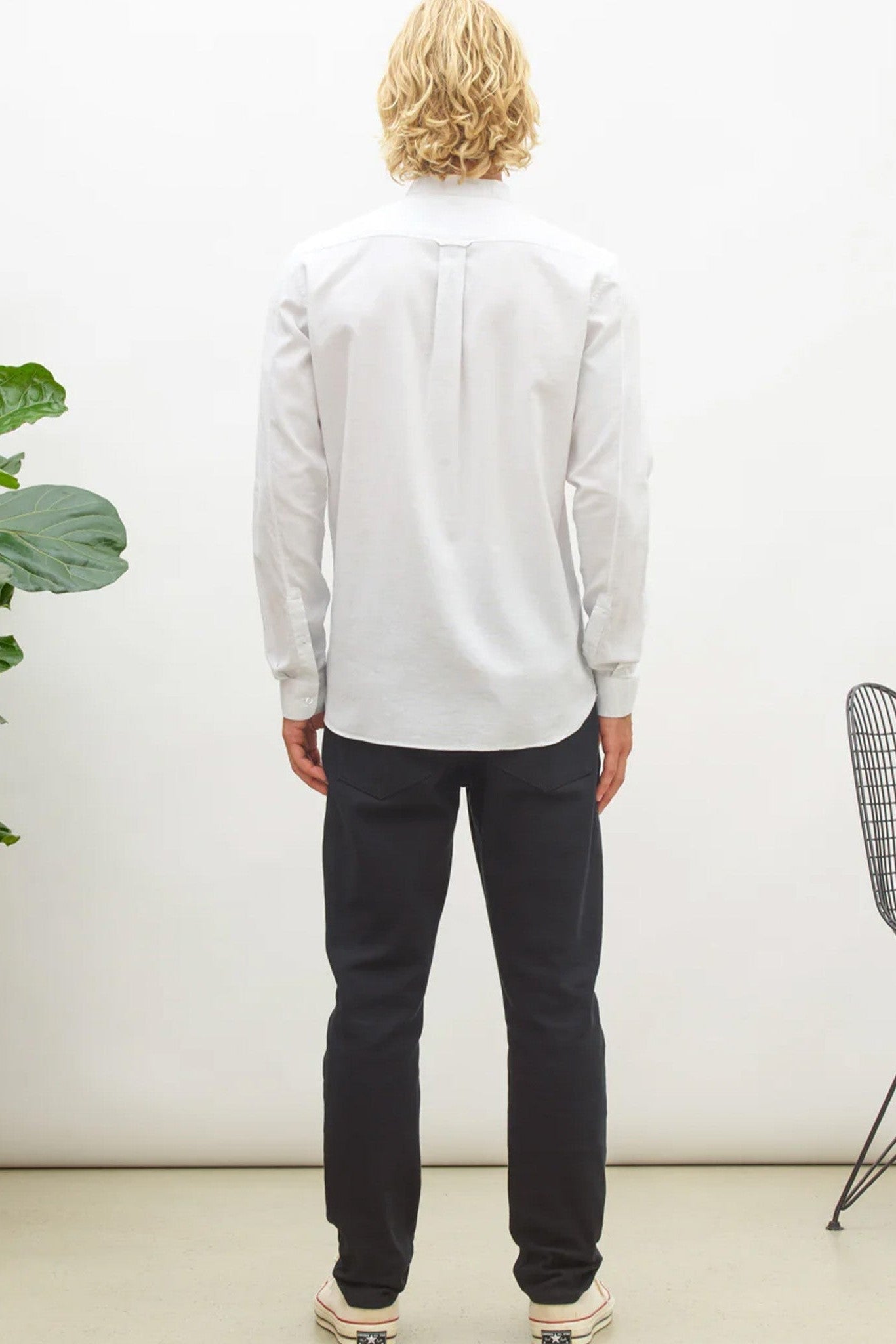NOWADAYS - Oxford Melange Shirt - Bright White - BACKYARD